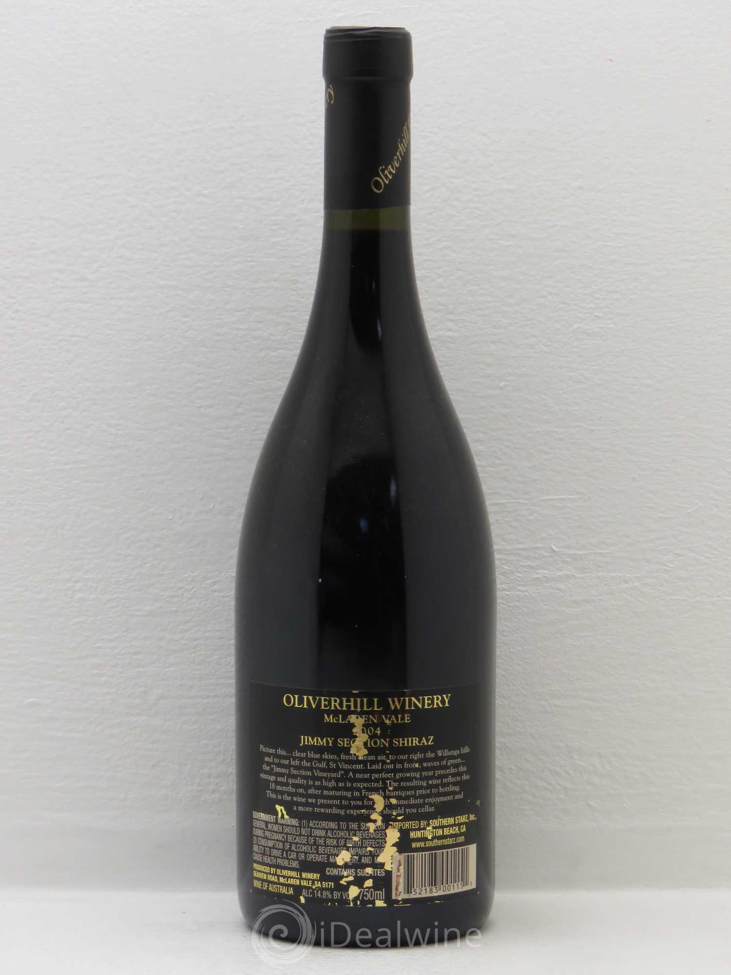 Australie Oliverhill Jimmy Section Shiraz McLaren Vale 2004 - Posten von 1 Flasche - 1