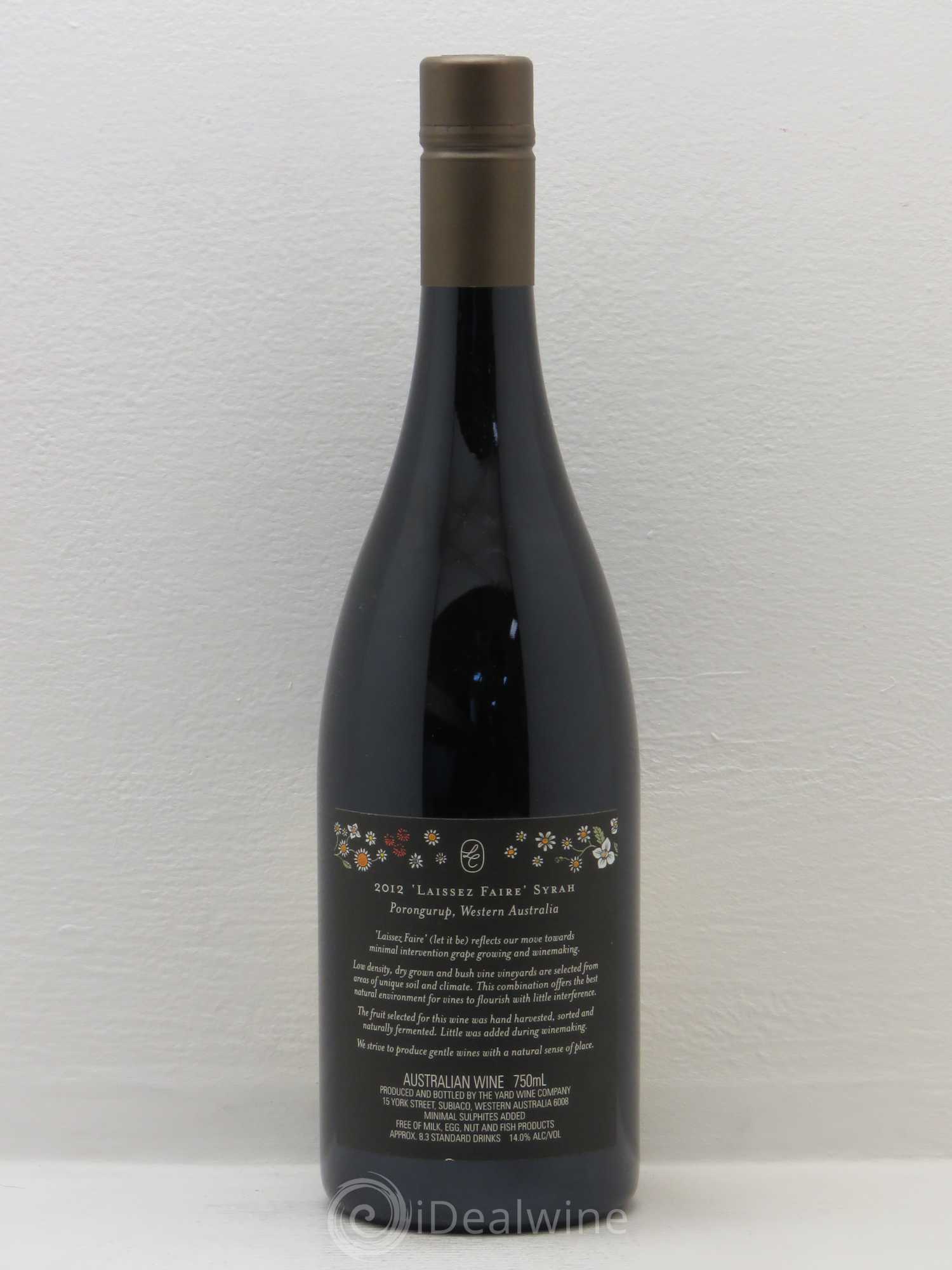 Australie Cherubino Laissez Faire Syrah The Yard Wine Co 2012 - Posten von 1 Flasche - 1