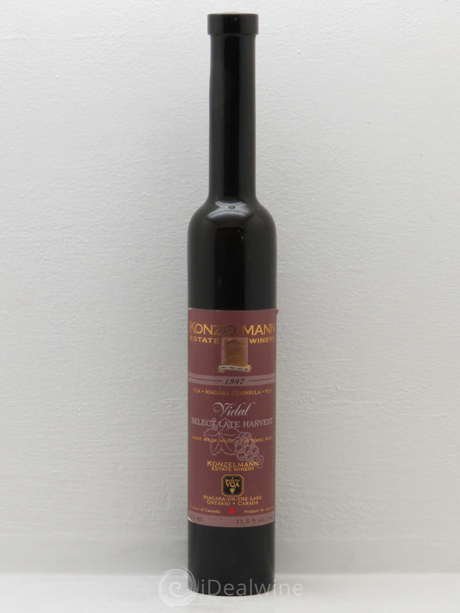 Canada Vidal Select Late Harvest Konzelmann 1997 - Posten von 1 Demi-Flasche - 0