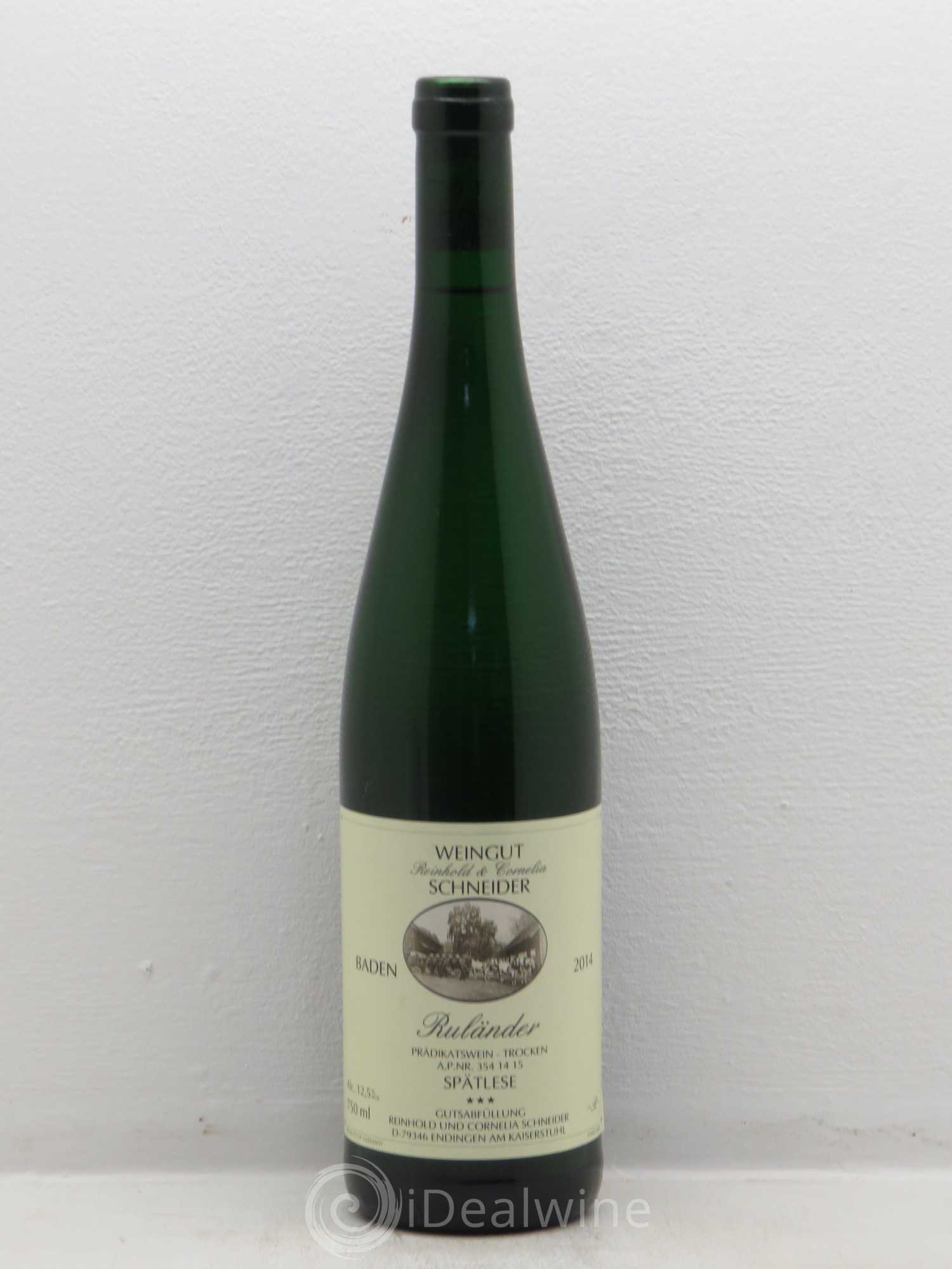 Allemagne Mosel-Saar Ruländer (Pinot Gris) Spätlese Trocken R & C Schneider Baden 2014 - Posten von 1 Flasche - 0