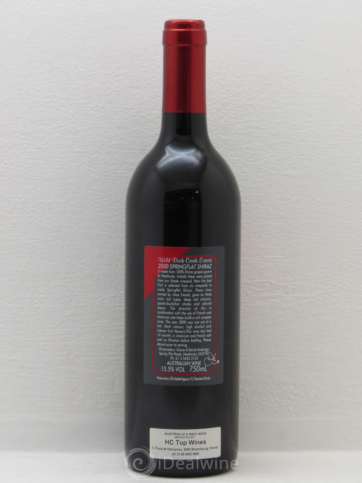 Australie Wild Duck Creek Springflat Shiraz 2000 - Posten von 1 Flasche - 1