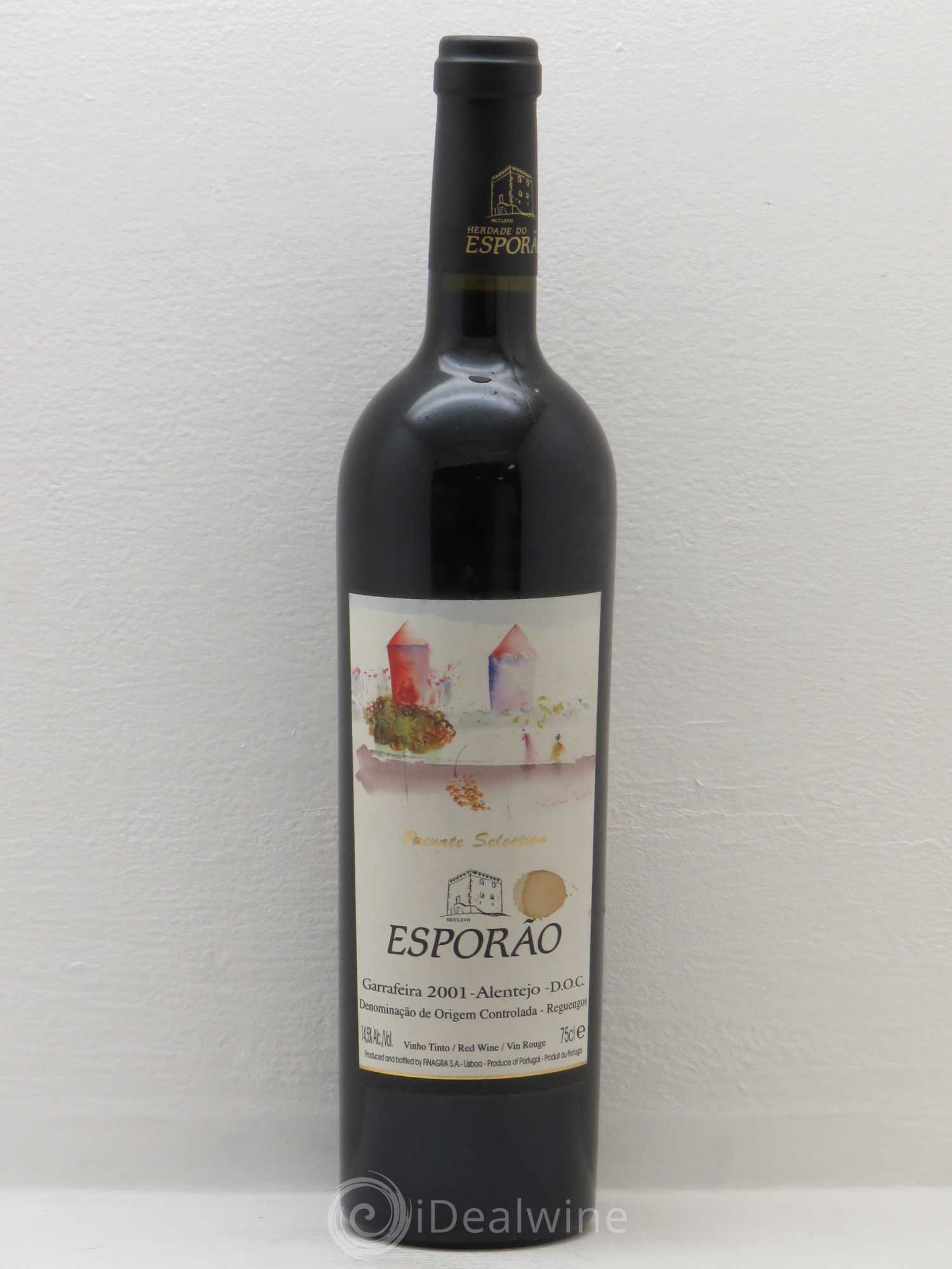 Portugal Alentejo DOC Garrafeira Private Selection Herdade do Esporao 2001 - Posten von 1 Flasche - 0