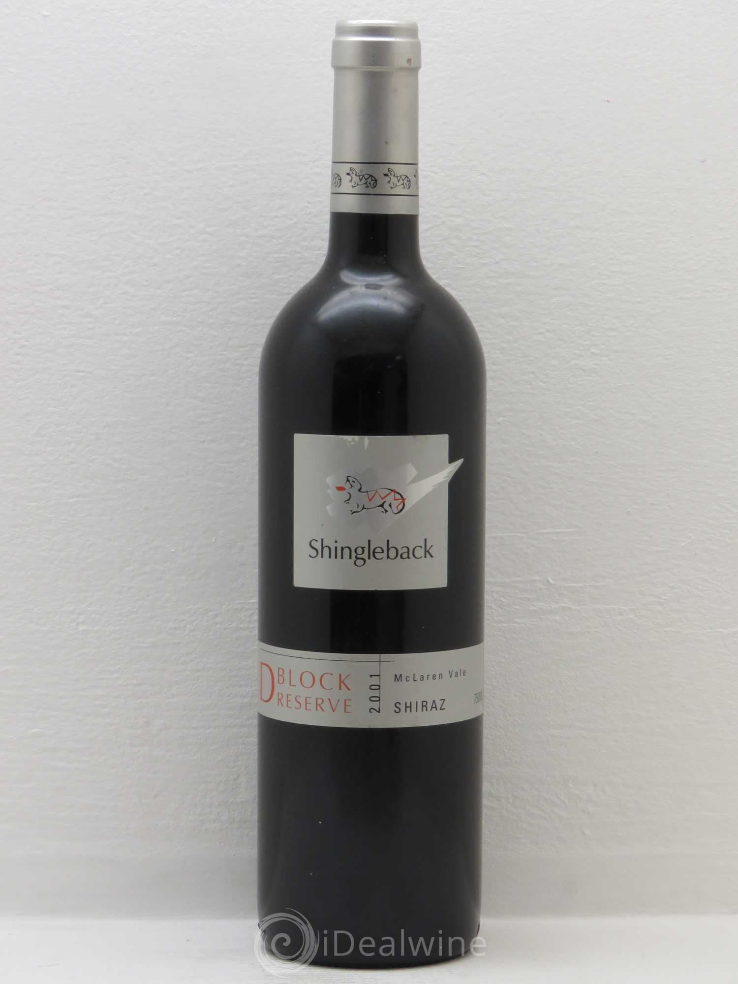 Australie Shingleback Block D Reserve Shiraz McLaren Vale (sans prix de réserve) 2001 - Posten von 1 Flasche - 0