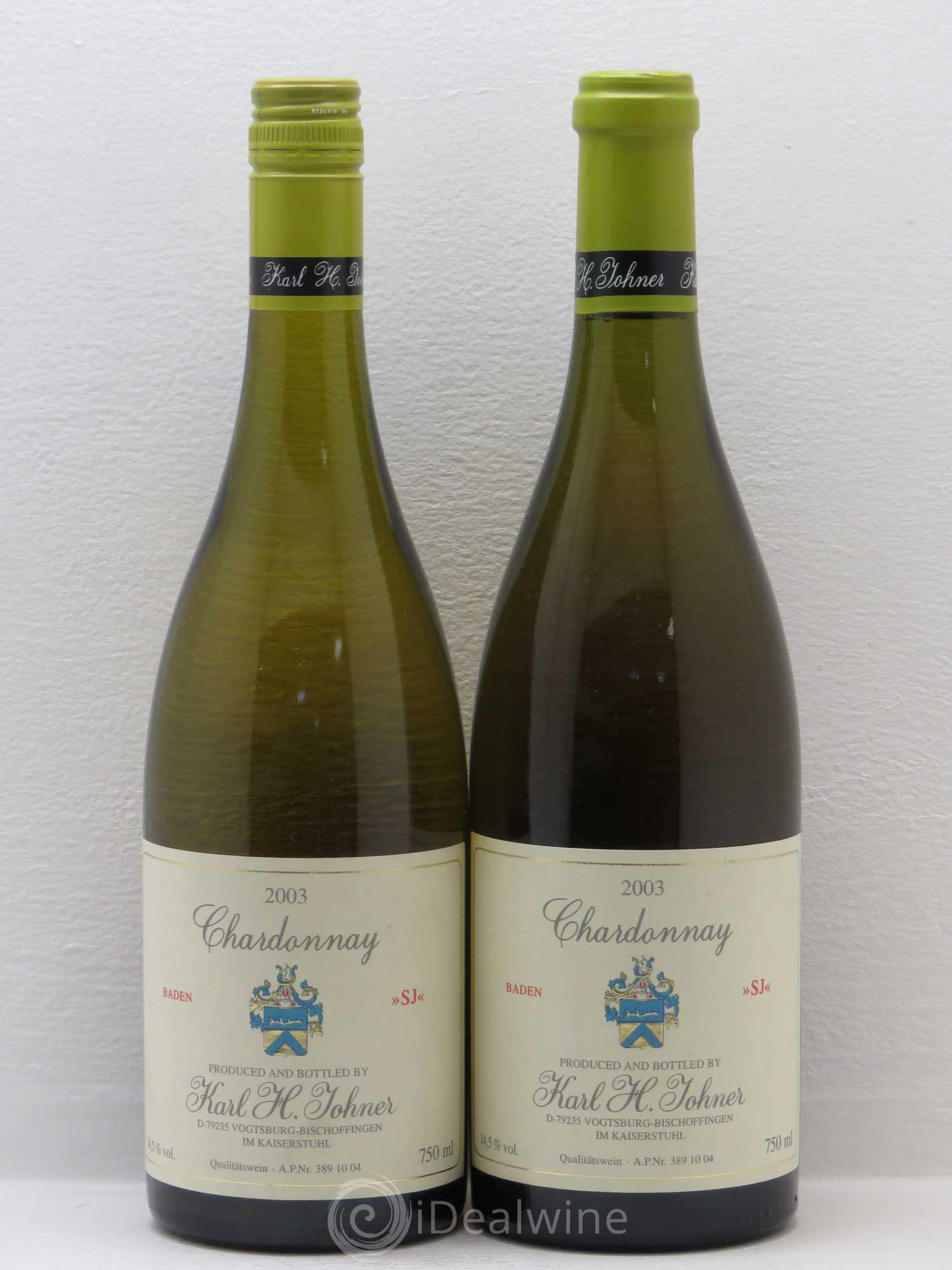 Allemagne Mosel-Saar Baden Chardonnay SJ Karl H Johner 2003 - Posten von 2 Flaschen - 0