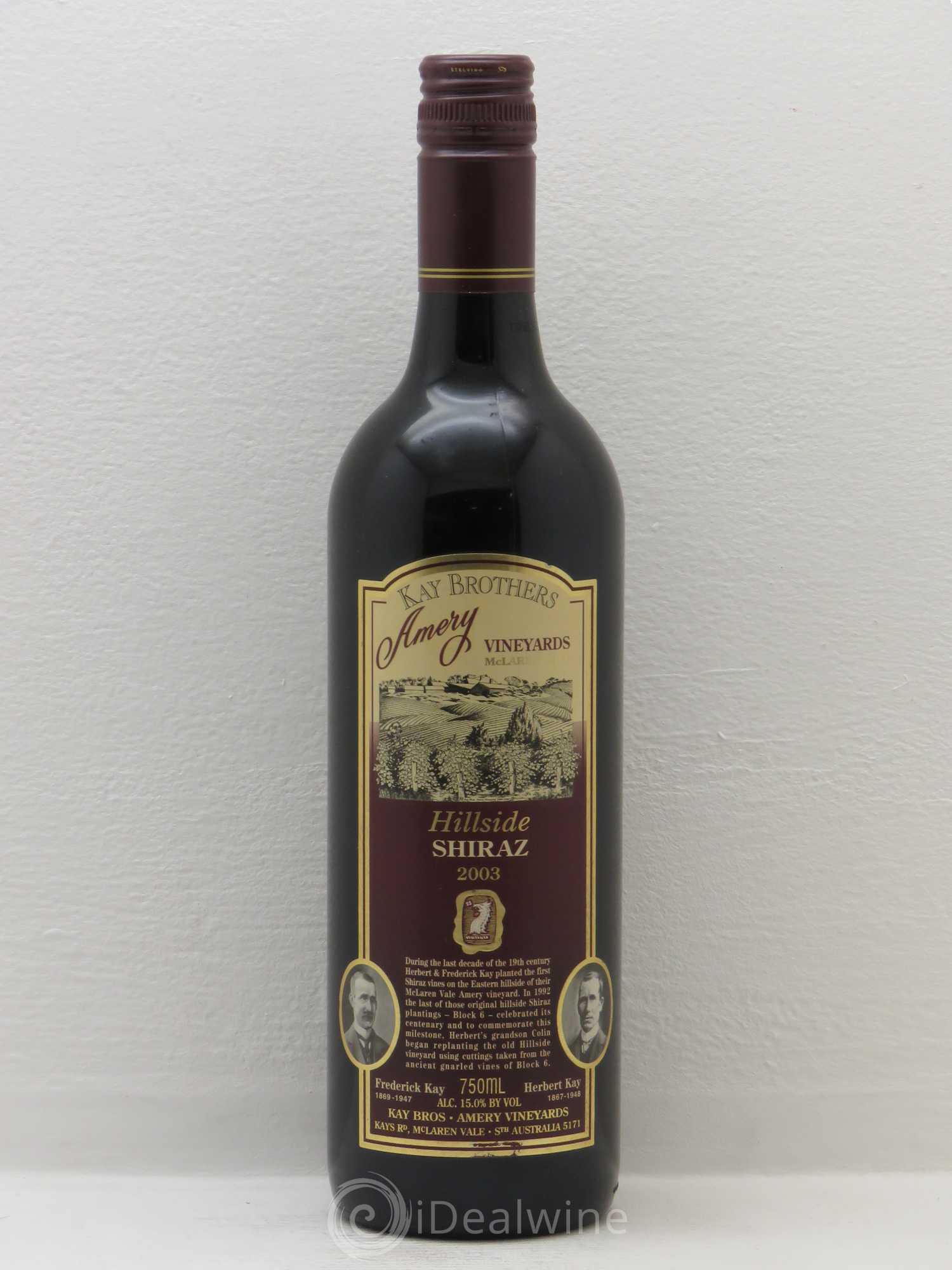 Australie Kay Brothers Hillside Shiraz McLaren Vale 2003 - Posten von 1 Flasche - 0