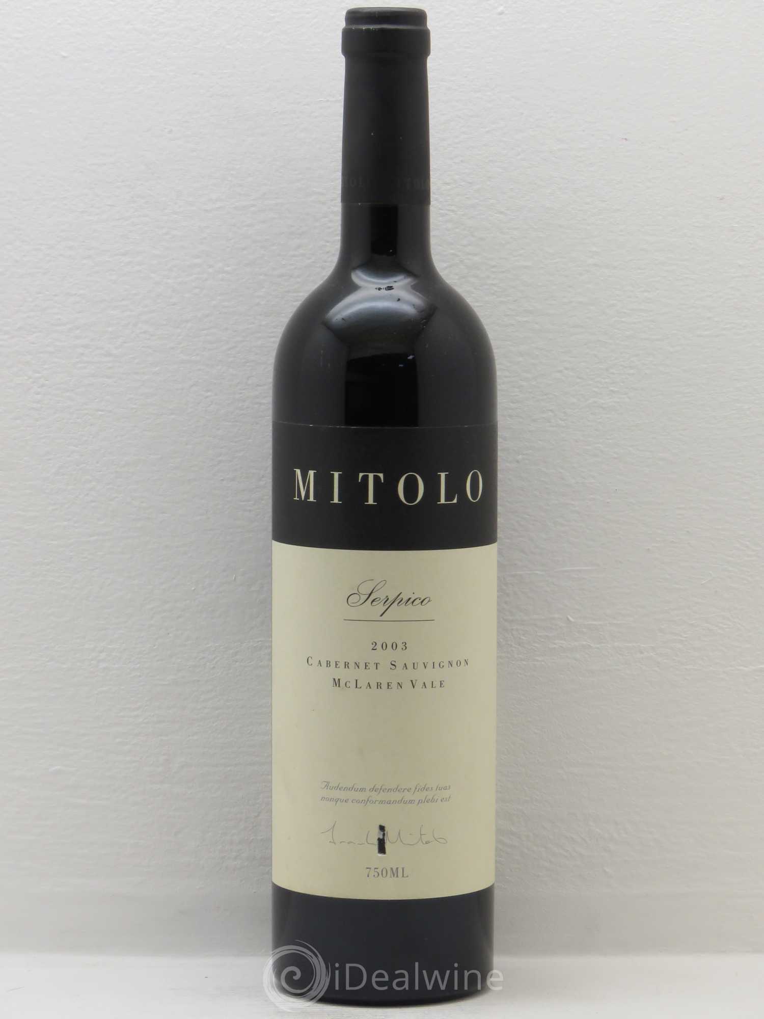 Australie Mitolo Serpico Cabernet Sauvignon McLaren Vale (sans prix de réserve) 2003 - Posten von 1 Flasche - 0