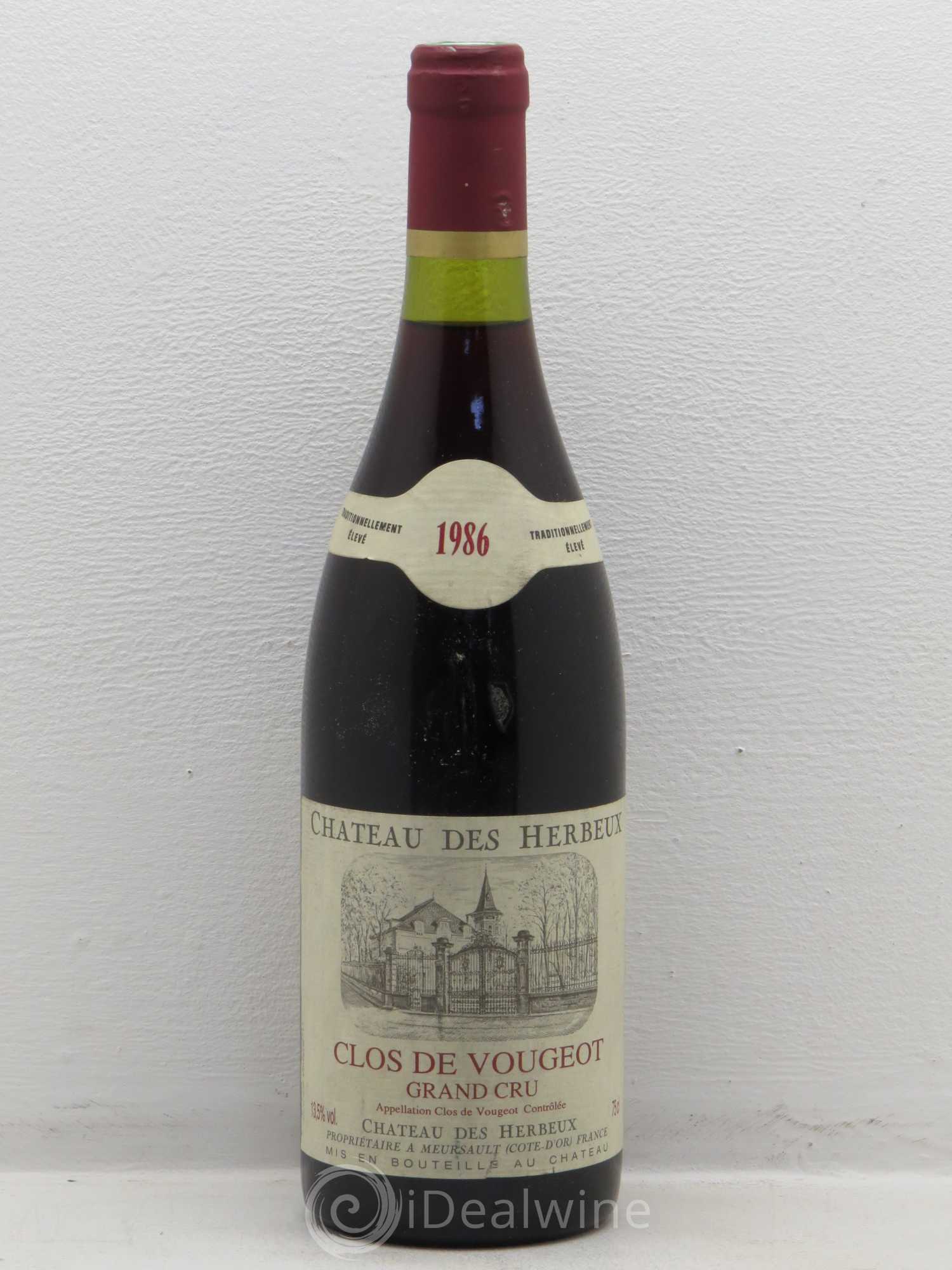 Clos de Vougeot Grand Cru Château Des Herbeux 1986 - Lotto di 1 bottiglia - 0