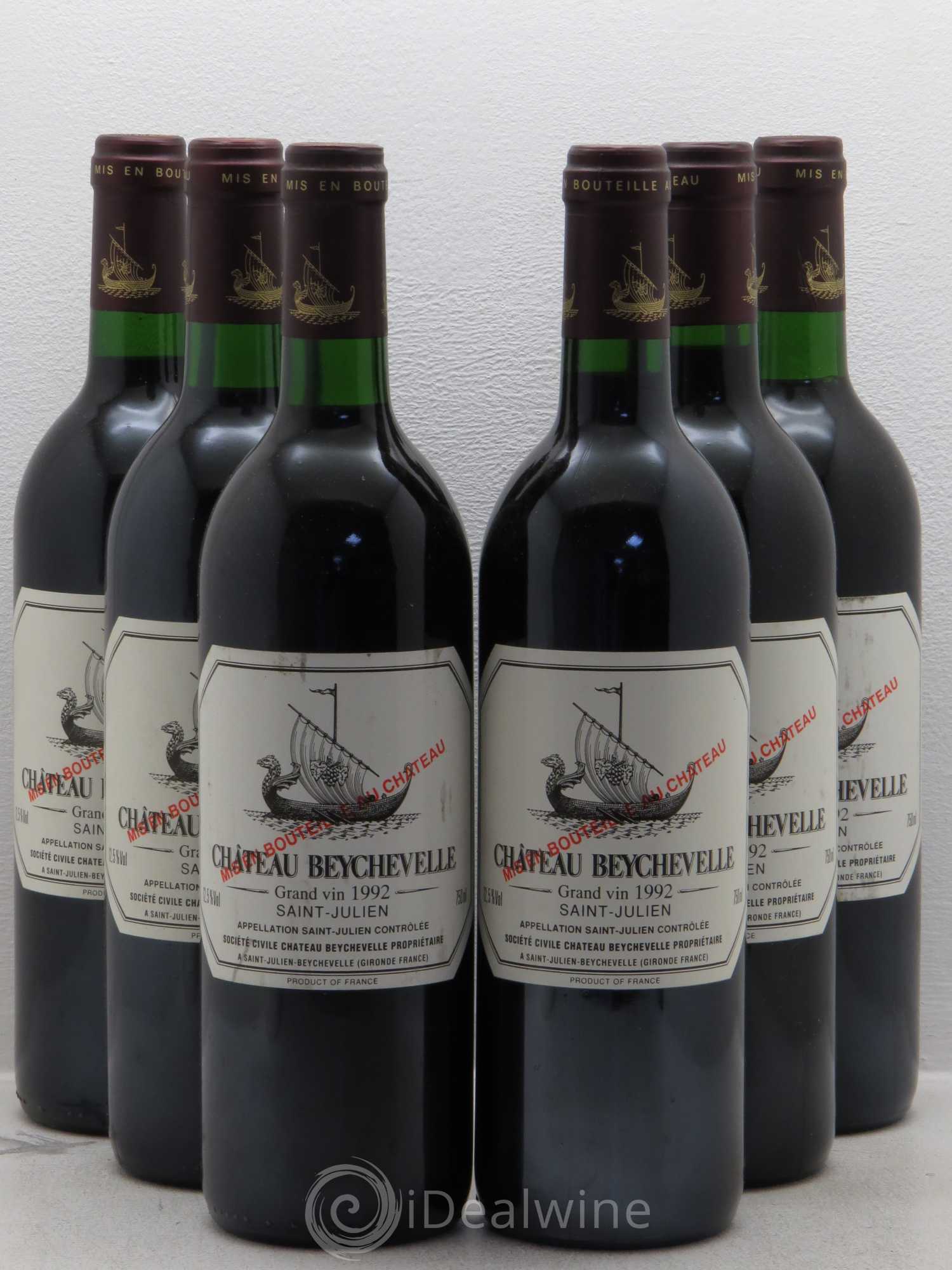 Château Beychevelle 4ème Grand Cru Classé 1992 - Lot de 6 bouteilles - 0