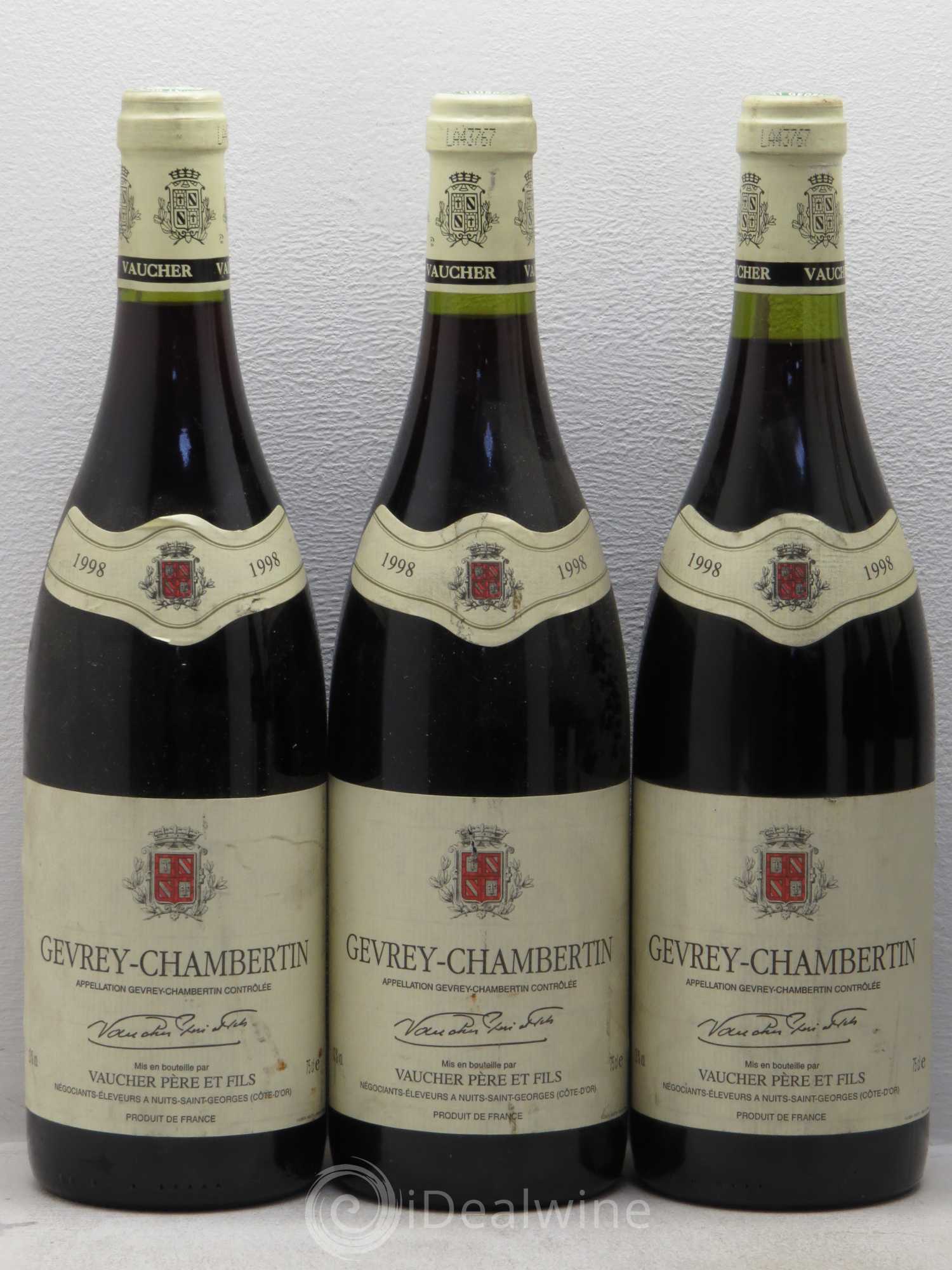 Gevrey-Chambertin Domaine Vaucher 1998 - Lot de 6 bouteilles - 1