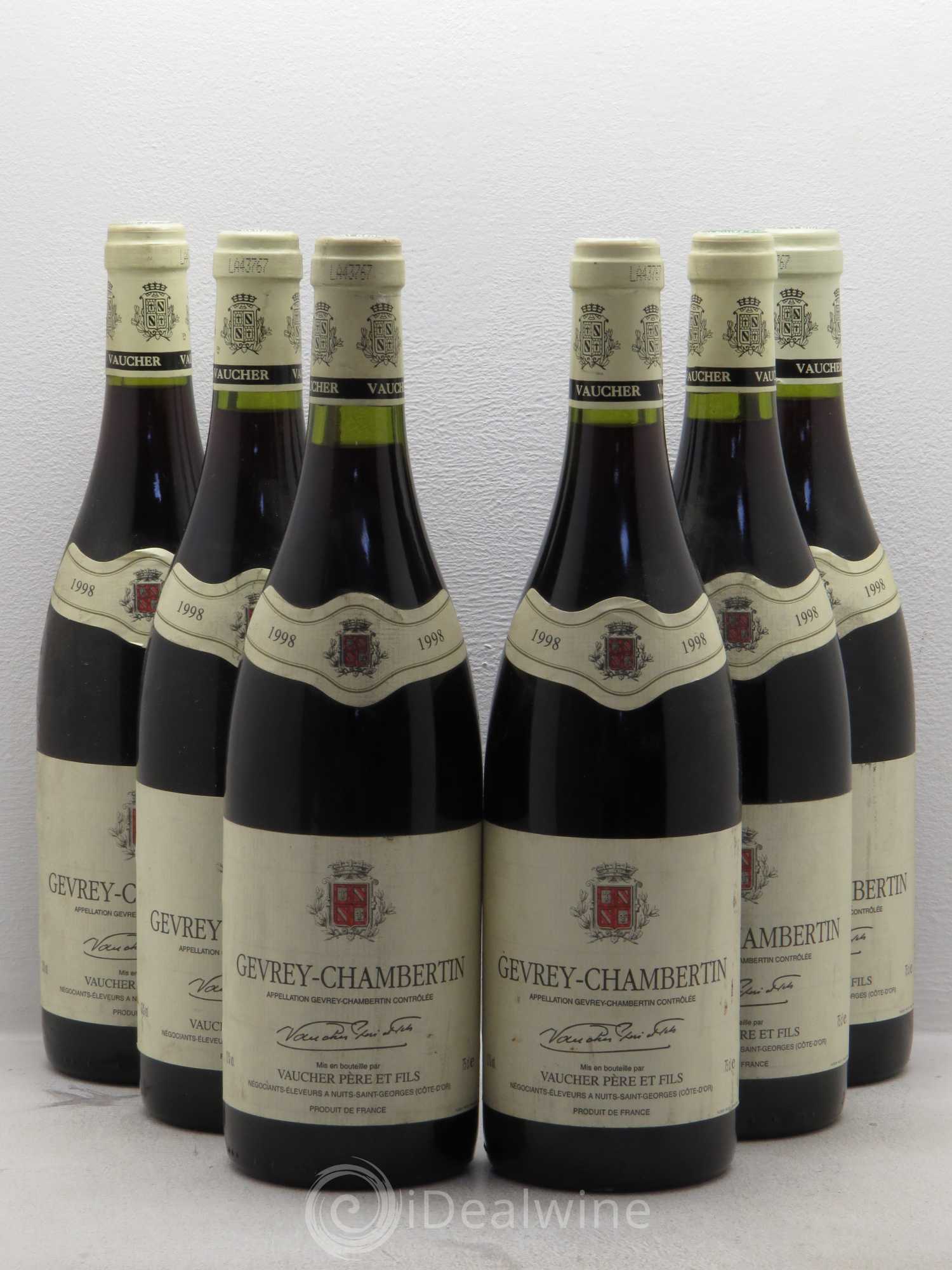 Gevrey-Chambertin Domaine Vaucher 1998 - Lot de 6 bouteilles - 0