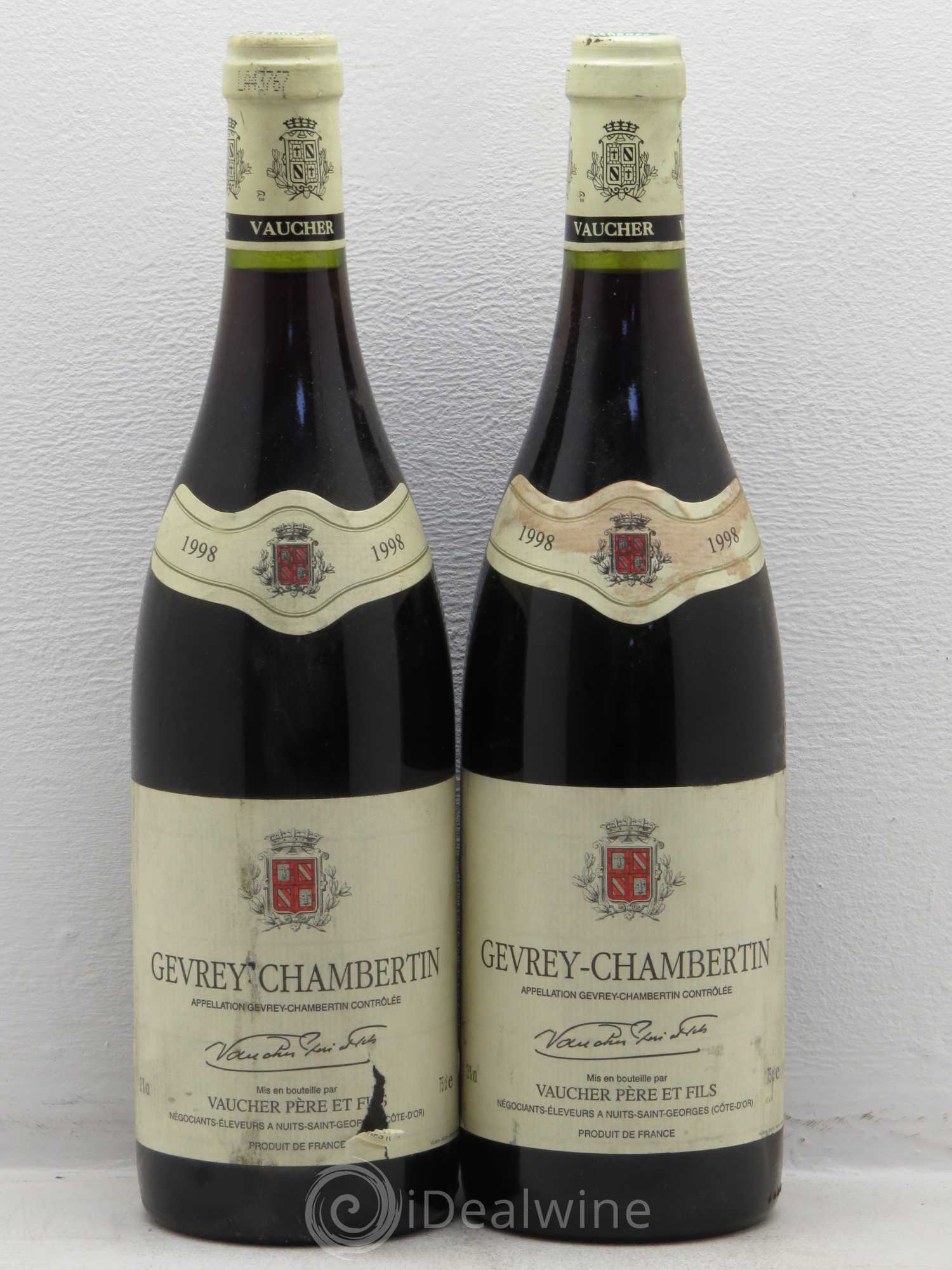 Gevrey-Chambertin Domaine Vaucher 1998 - Lot de 2 bouteilles - 0
