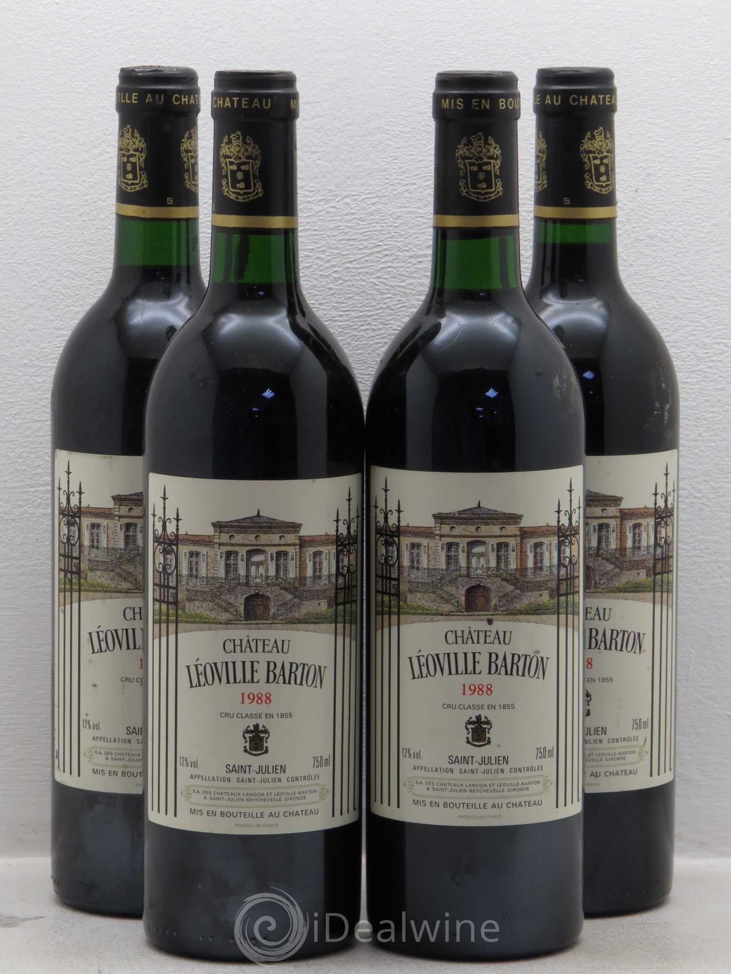 Château Léoville Barton 2ème Grand Cru Classé 1988 - Lot de 4 bouteilles - 0