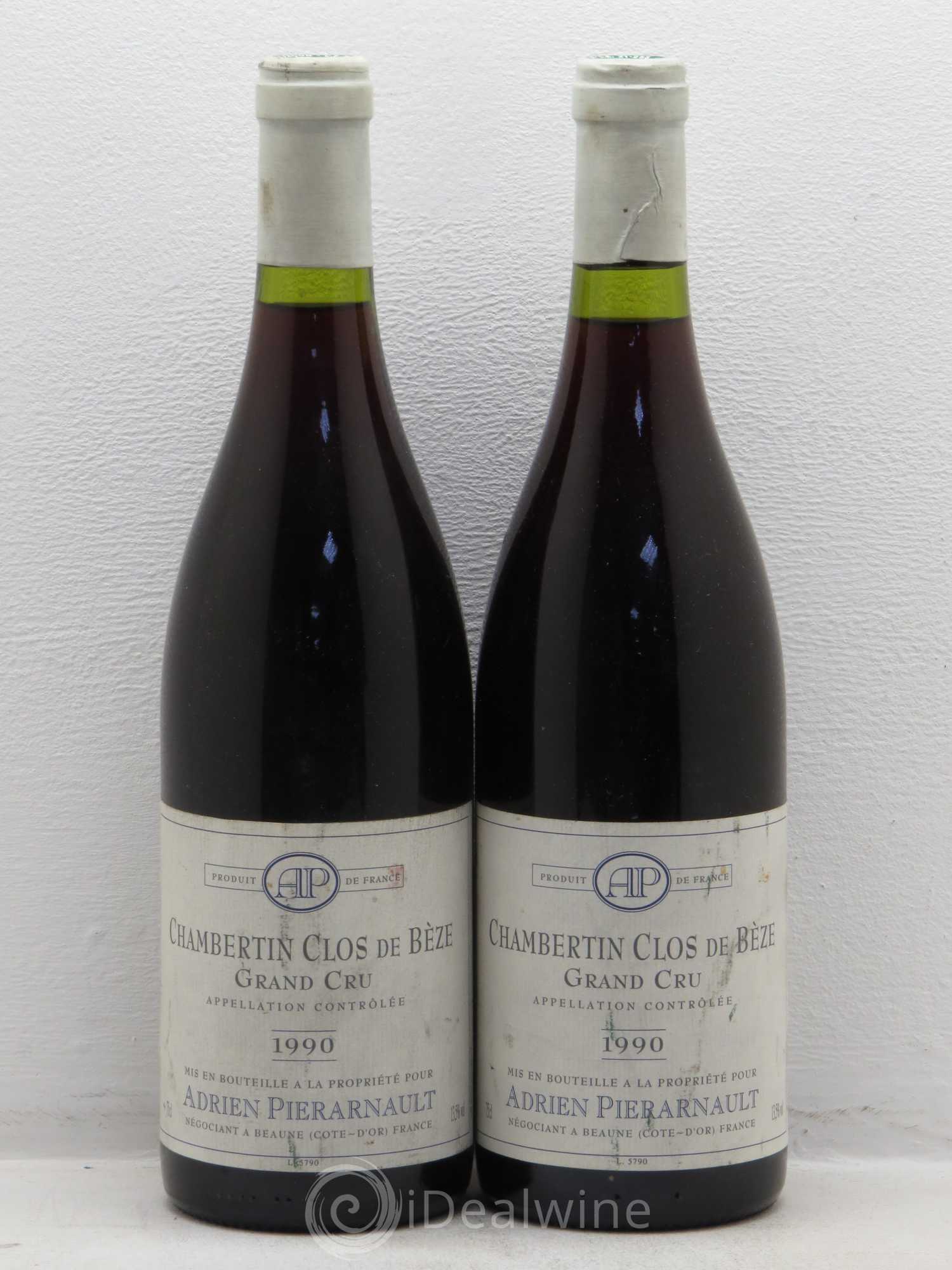 Chambertin Clos de Bèze Grand Cru Adrien Pierarnault 1990 - Lot de 2 bouteilles - 0