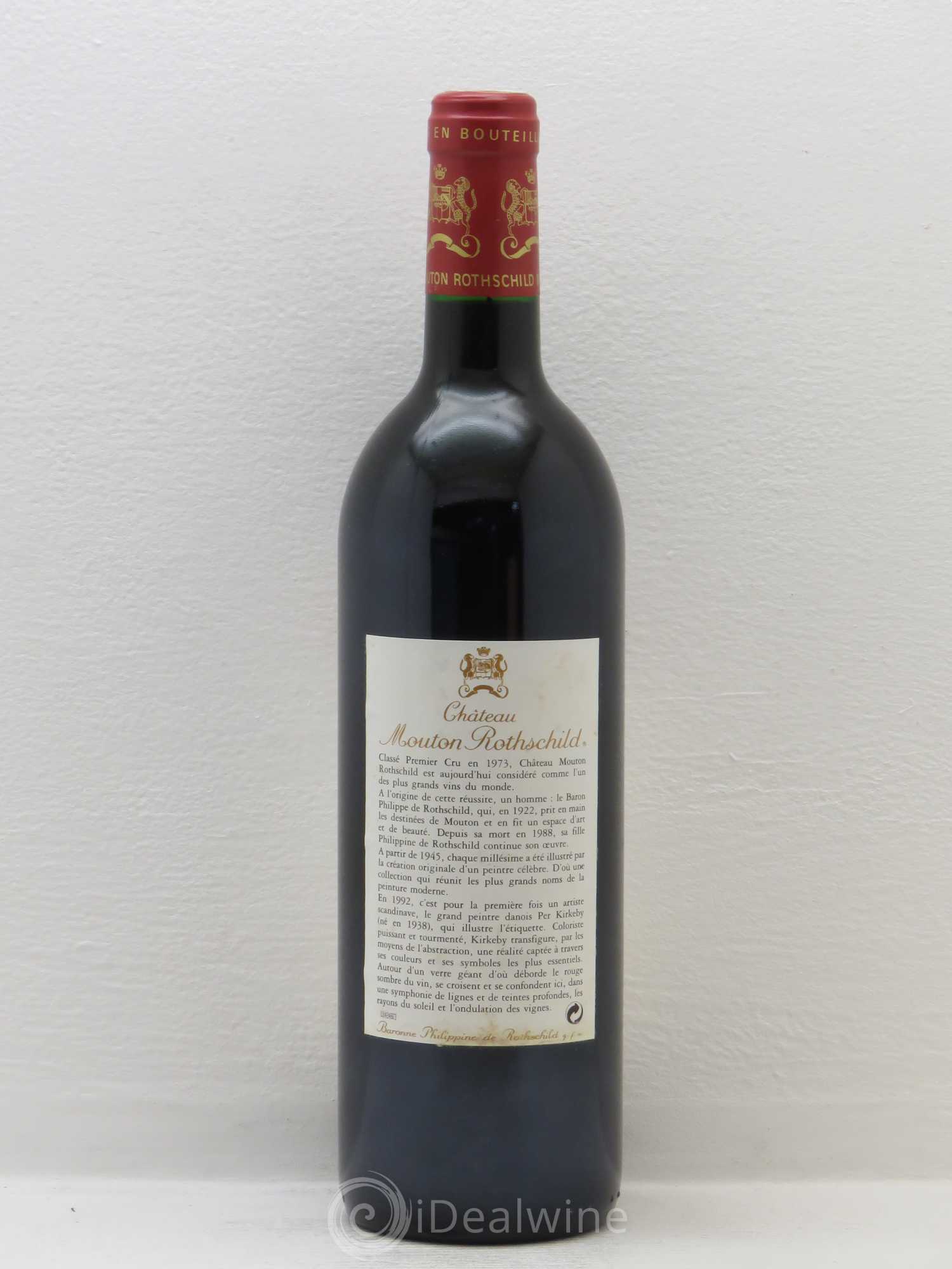 Château Mouton Rothschild 1er Grand Cru Classé 1992 - Lot de 1 bouteille - 1