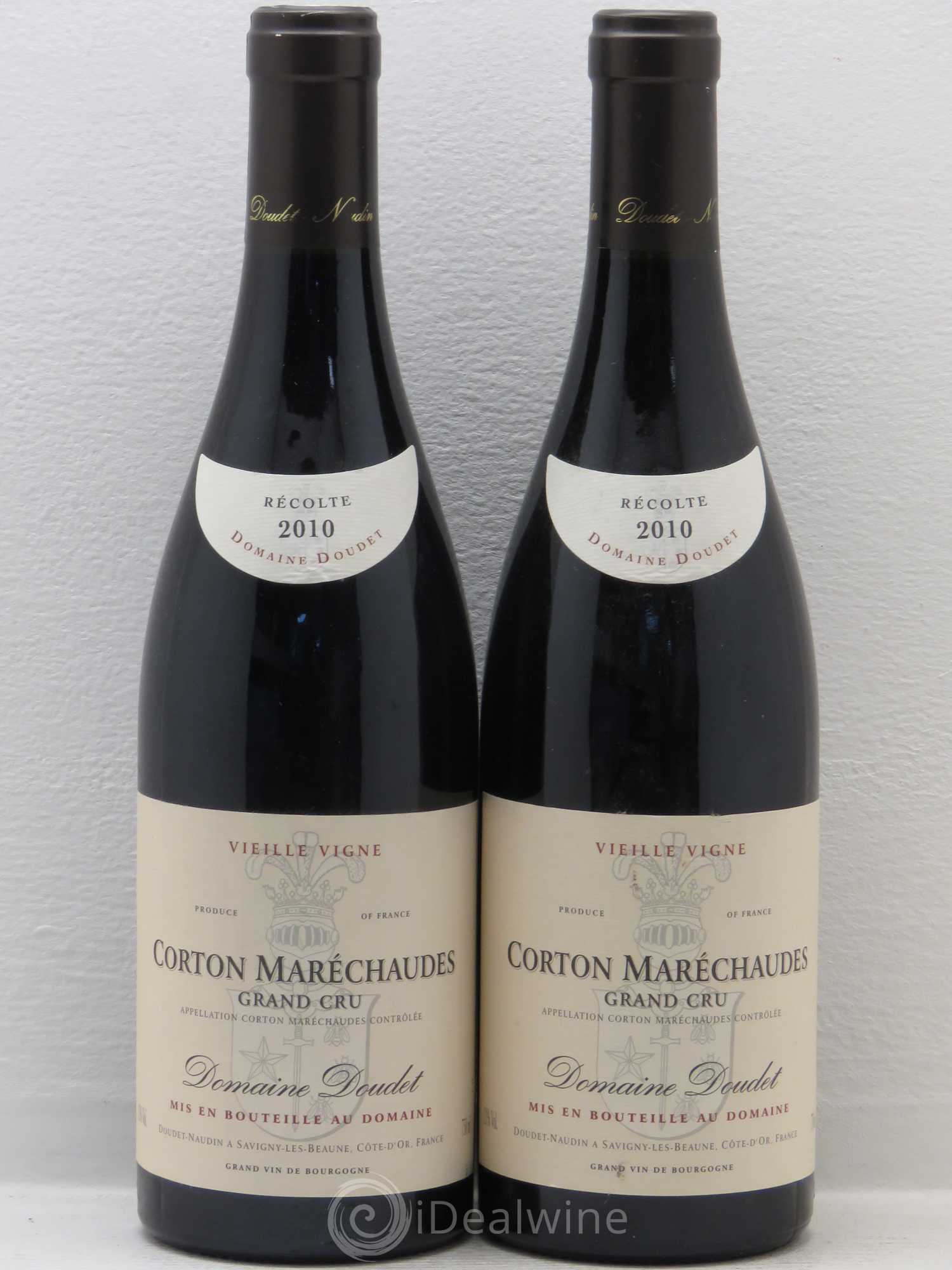 Corton Grand Cru Maréchaudes Doudet Naudin 2010 - Posten von 2 Flaschen - 0