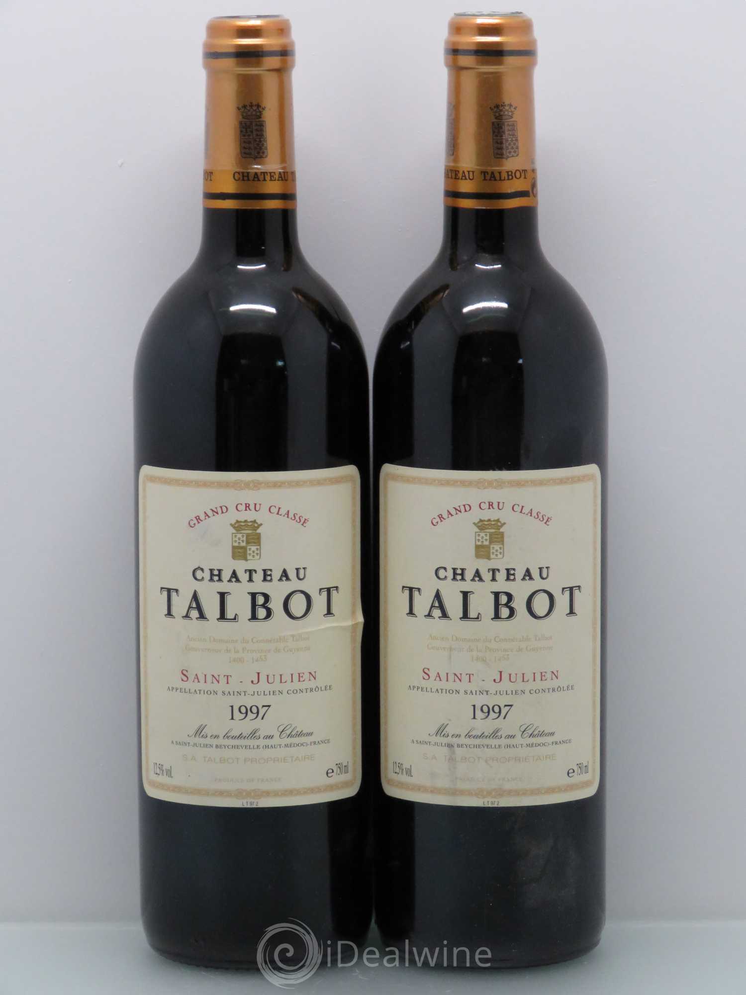 Château Talbot 4ème Grand Cru Classé 1997 - Lot de 5 bouteilles - 2