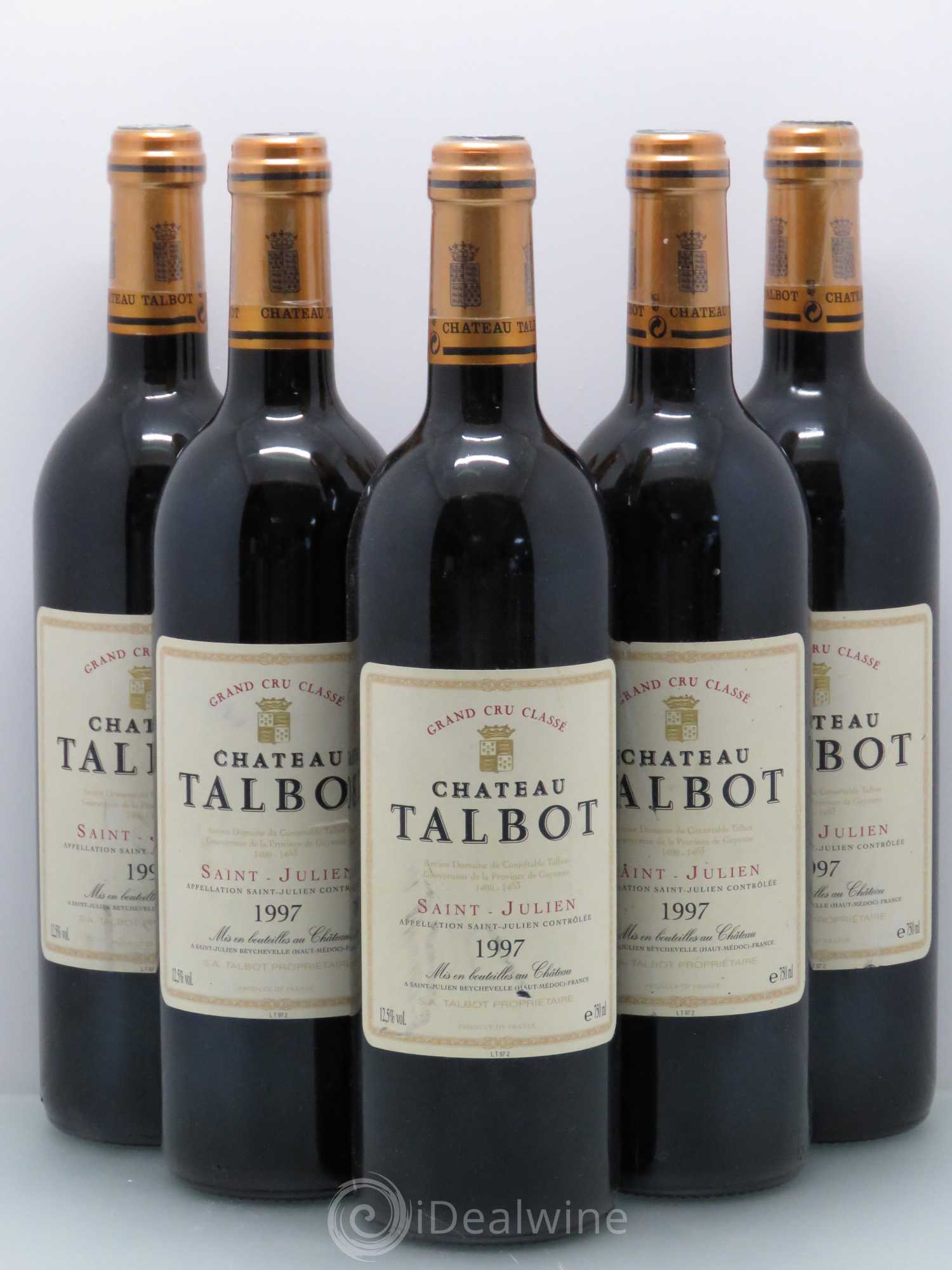 Château Talbot 4ème Grand Cru Classé 1997 - Lot de 5 bouteilles - 0