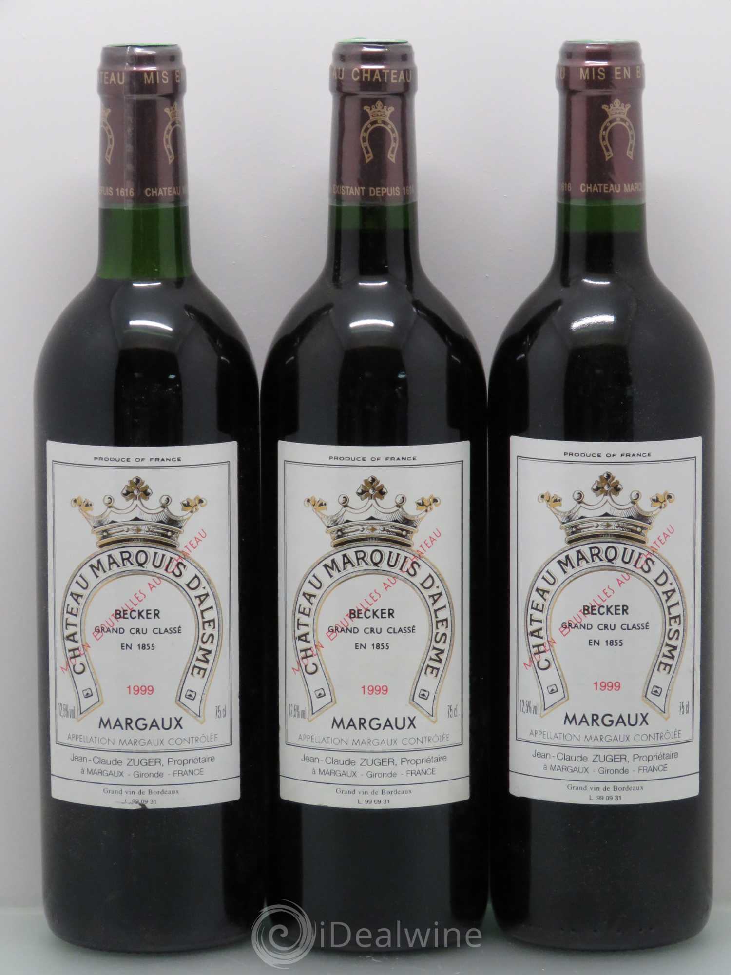 Château Marquis d'Alesme 1999 - Lot de 12 bouteilles - 2