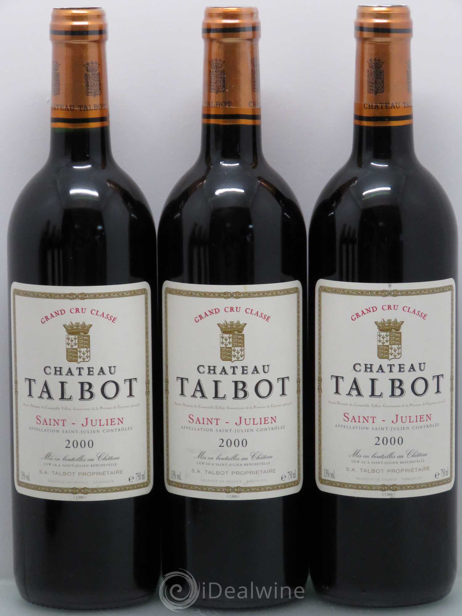Château Talbot 4ème Grand Cru Classé 2000 - Lot de 6 bouteilles - 1