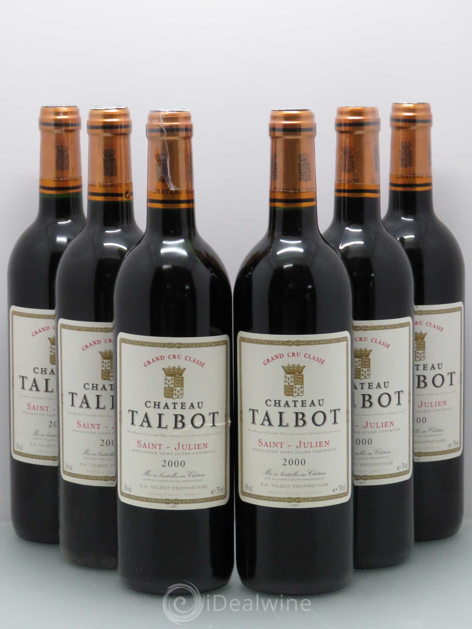 Château Talbot 4ème Grand Cru Classé 2000 - Lot de 6 bouteilles - 0