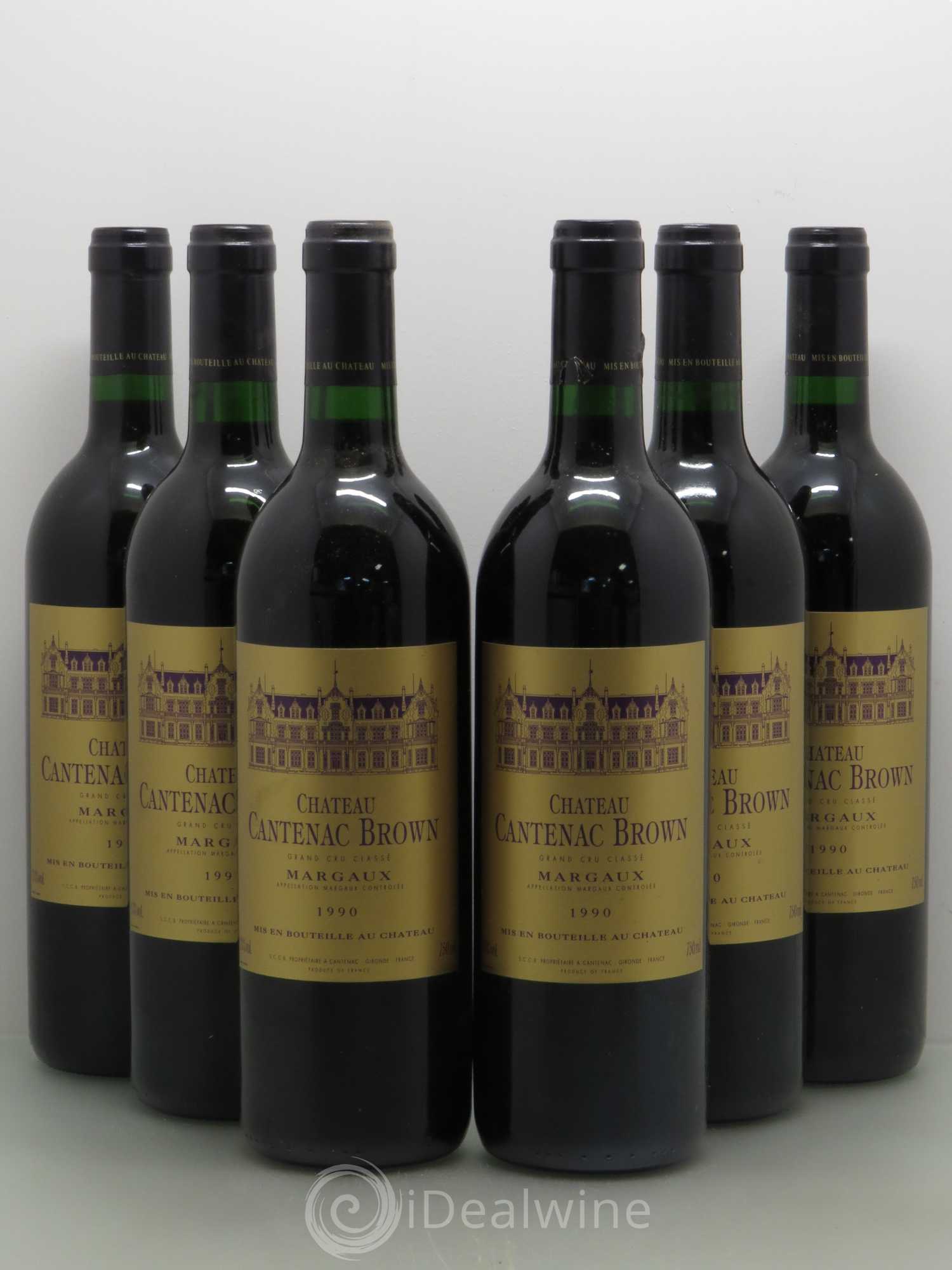 Château Cantenac Brown 3ème Grand Cru Classé 1990 - Lot de 6 bouteilles - 0