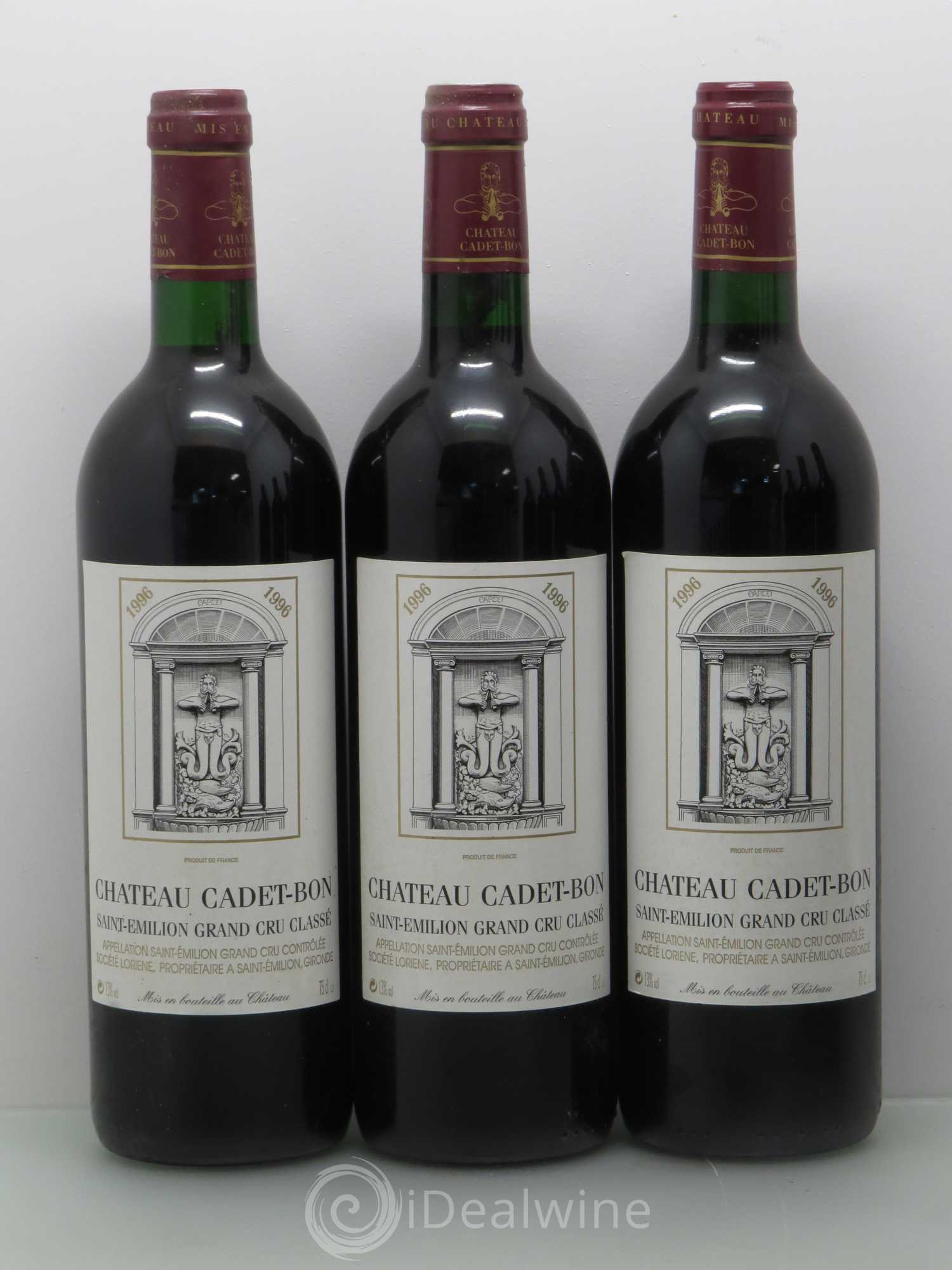 Château Cadet Bon Grand Cru Classé 1996 - Lot de 6 bouteilles - 1
