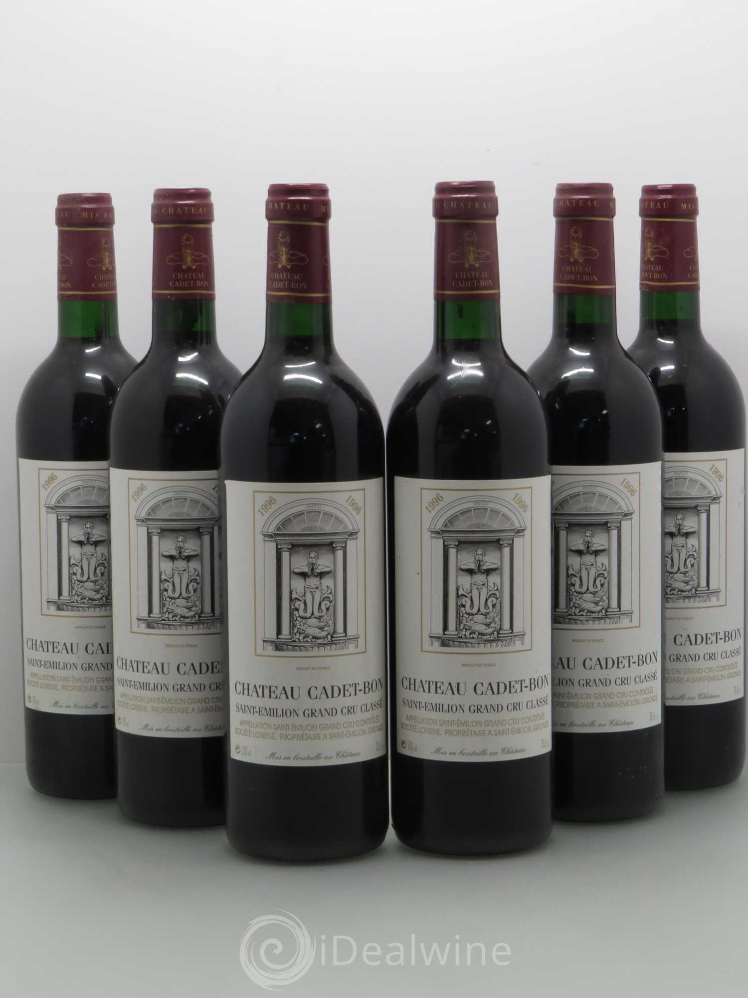 Château Cadet Bon Grand Cru Classé 1996 - Lot de 6 bouteilles - 0