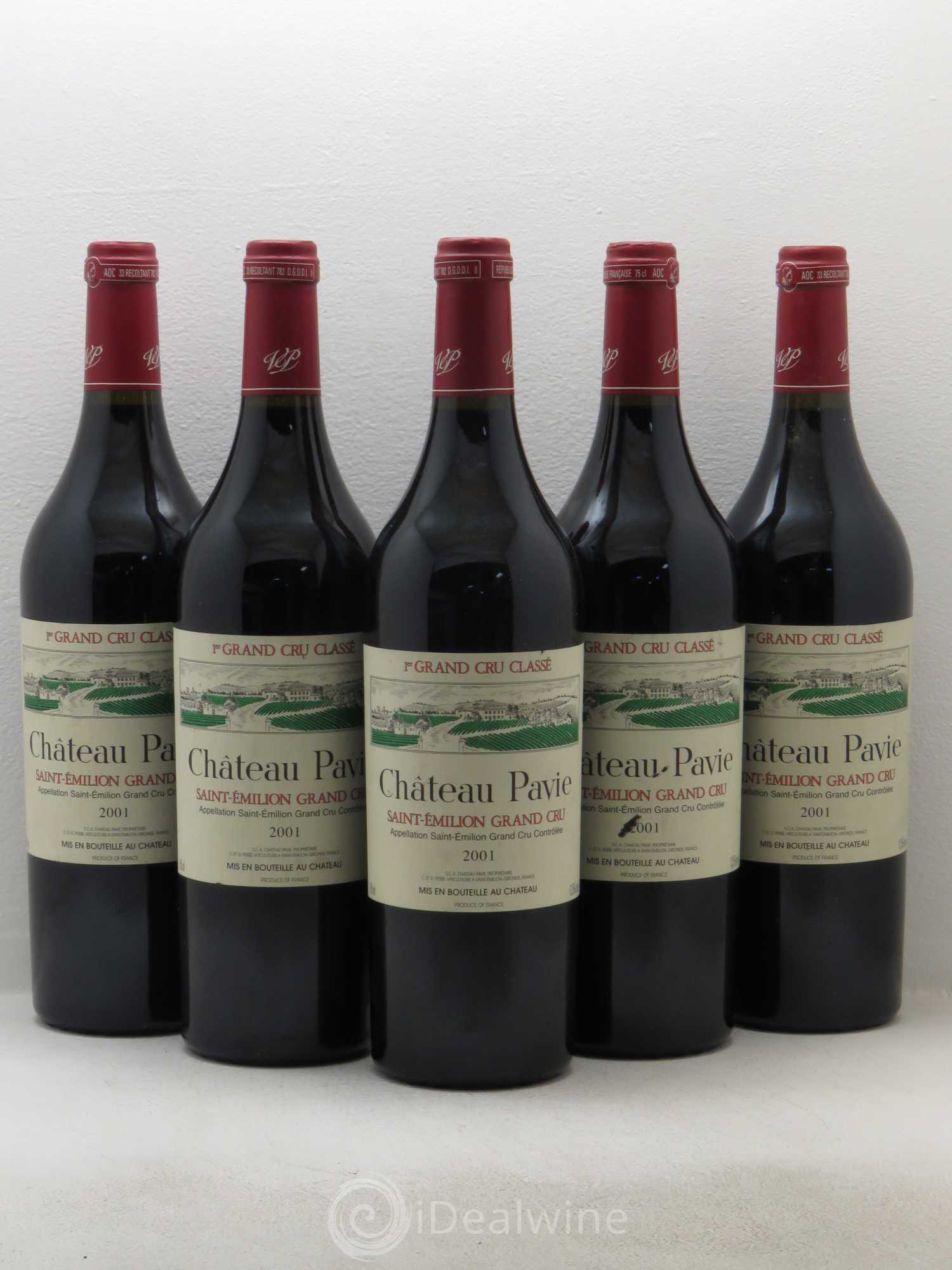 Château Pavie 1er Grand Cru Classé A 2001 - Lot de 5 bouteilles - 0