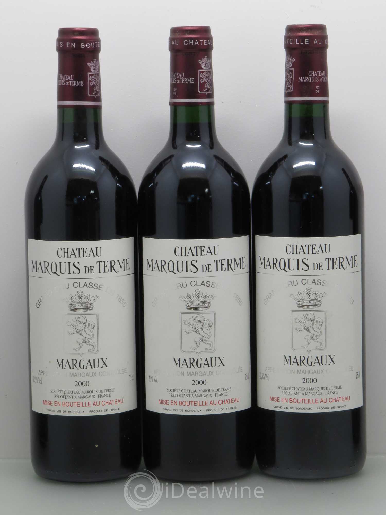Château Marquis de Terme 4ème Grand Cru Classé 2000 - Lotto di 5 bottiglie - 1