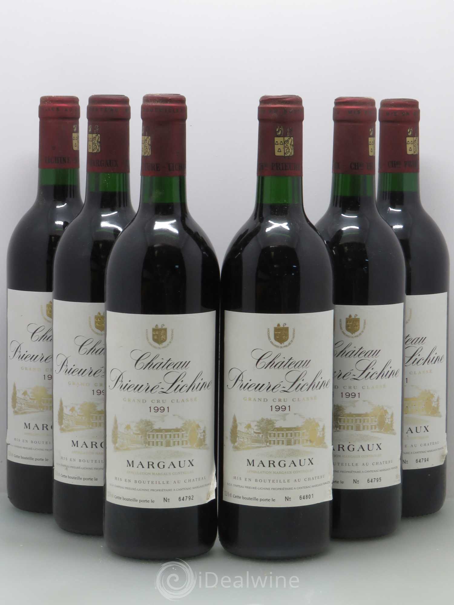 Château Prieuré Lichine 4ème Grand Cru Classé 1991 - Lot de 6 bouteilles - 0