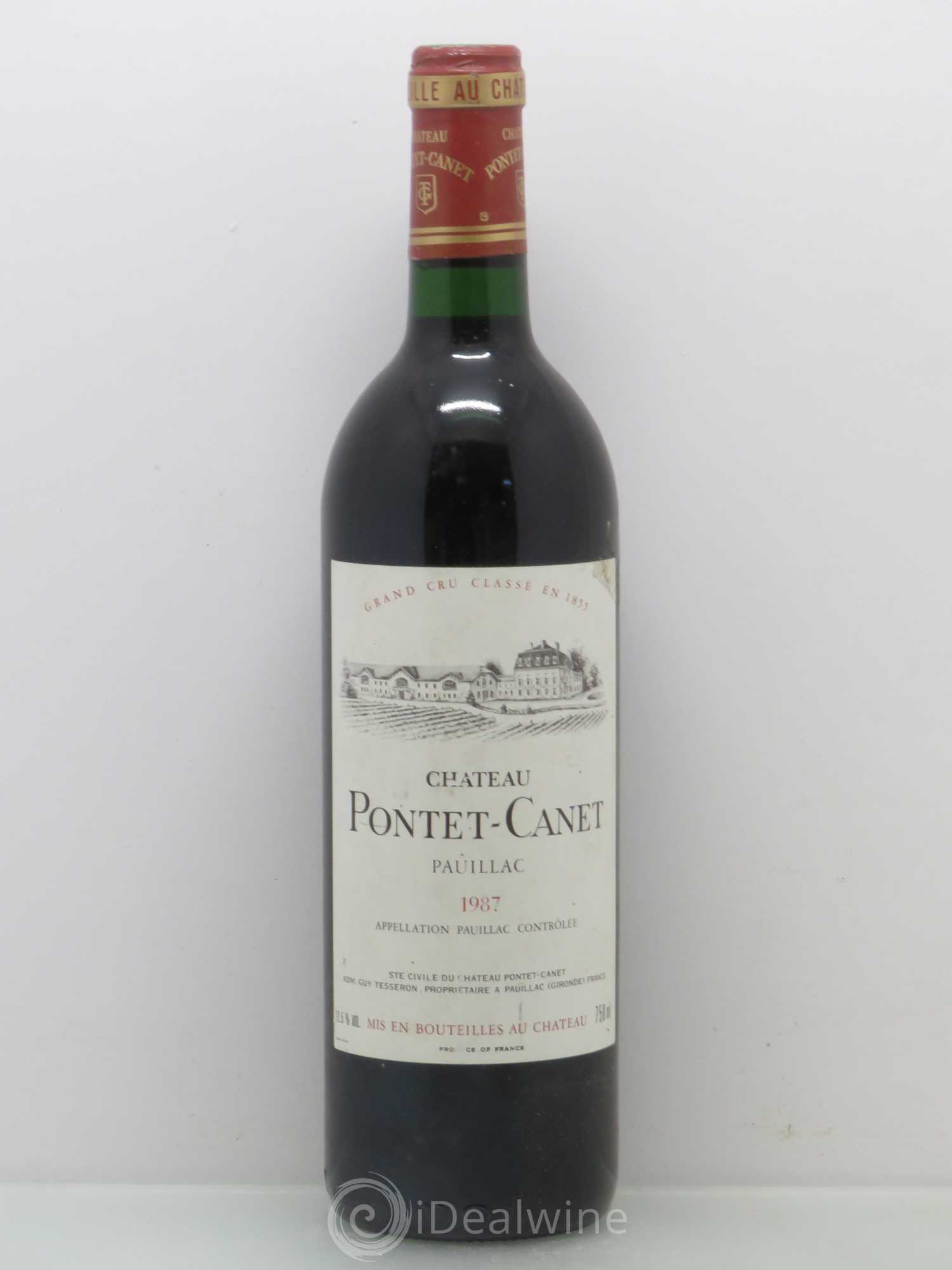 Château Pontet Canet 5ème Grand Cru Classé 1987 - Lot de 1 bouteille - 0
