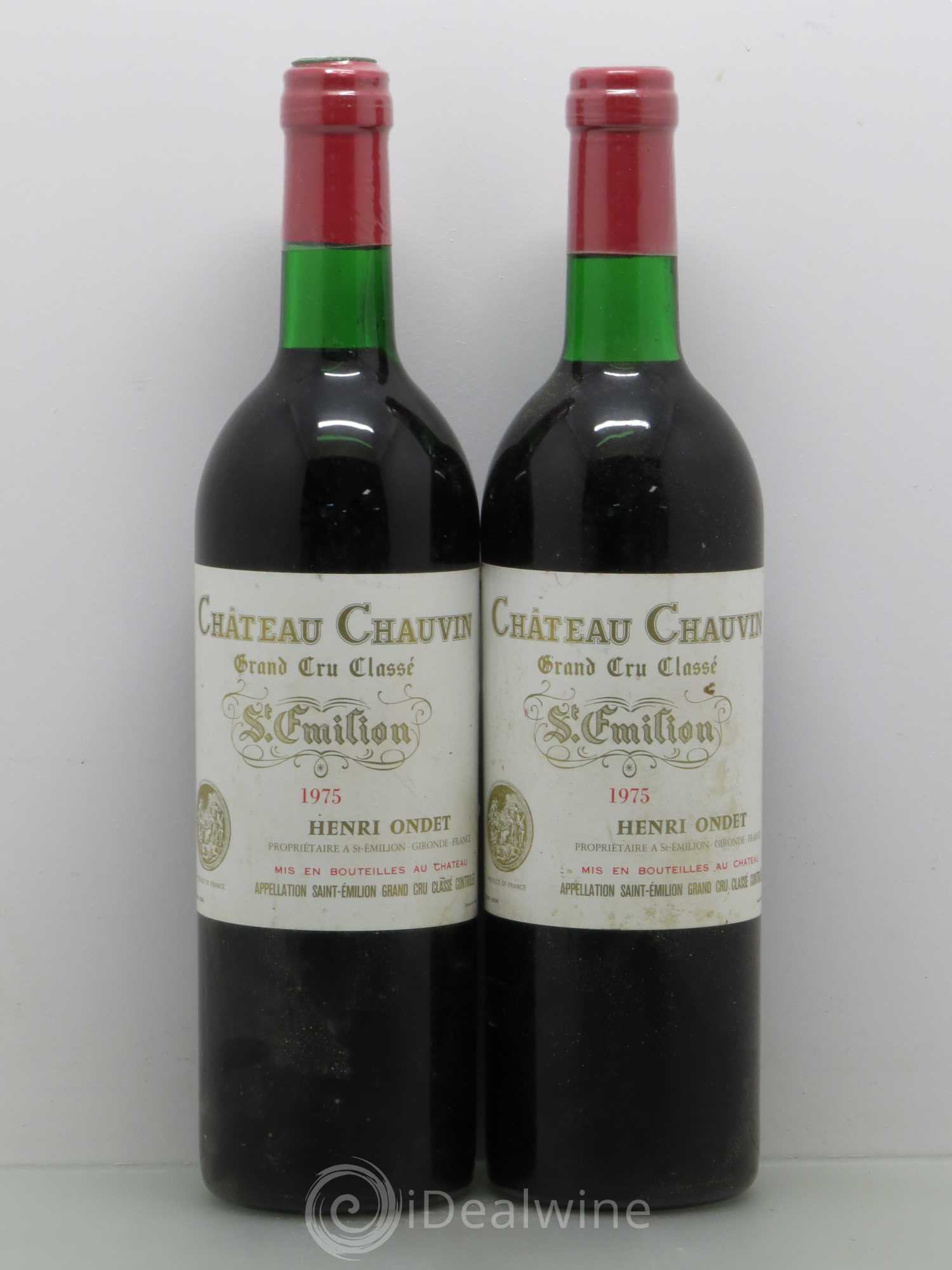 Château Chauvin Grand Cru Classé 1975 - Lot de 2 bouteilles - 0