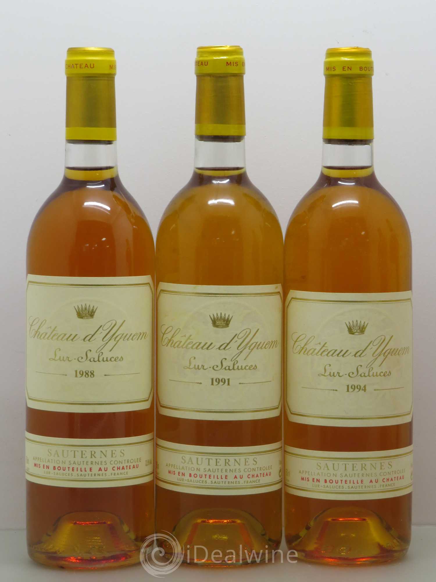 Château d' Yquem 1er Cru Classé Supérieur 5 bouteilles de 1999 - 1 bouteille de 2000 - 1 bouteille de 1997 - 1 bouteille de 1996 - 1 bouteille de 1995 - 1 bouteille de 1994 - 1 bouteille de 1991 - 1 bouteille de 1988 - Lotto di 12 bottiglie - 3