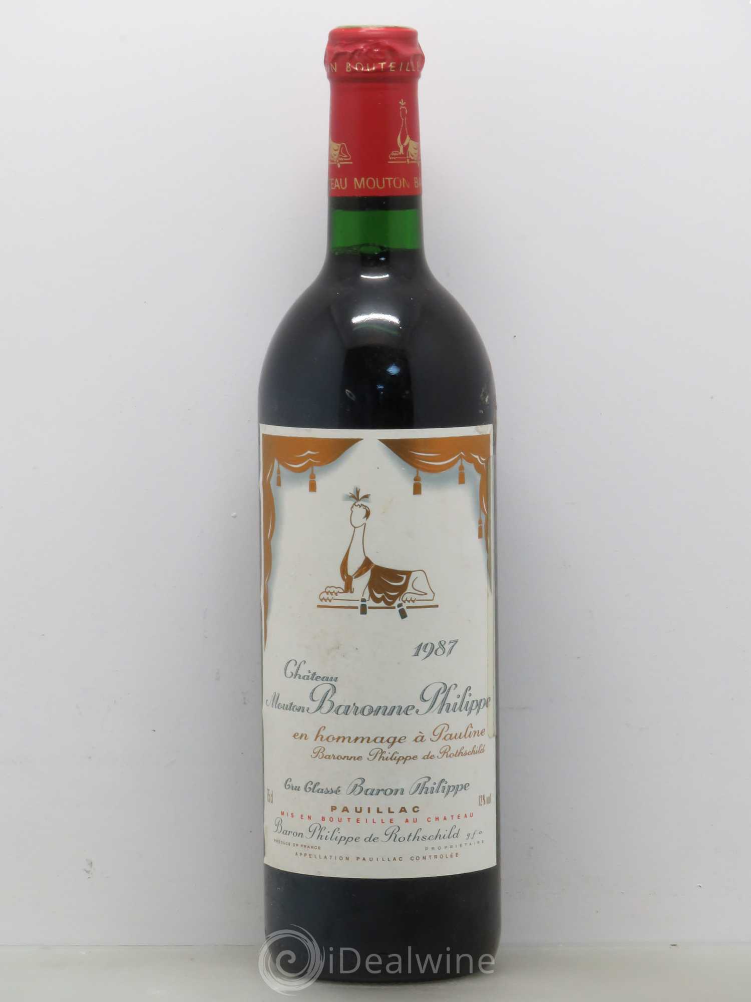 Château d' Armailhac - Mouton Baron(ne) Philippe 5ème Grand Cru Classé 1987 - Lot de 1 bouteille - 0