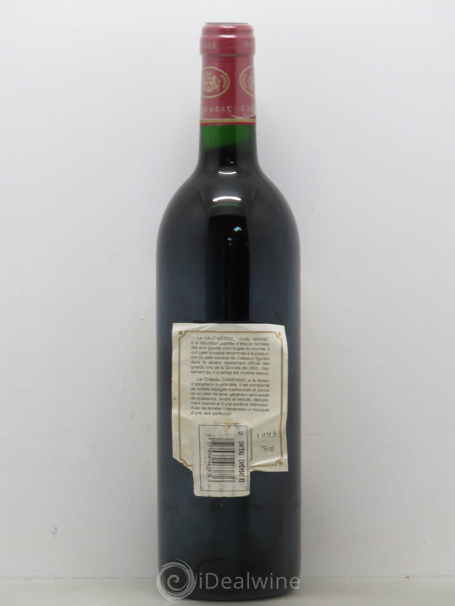 Château Camensac 5ème Grand Cru Classé 1993 - Lot de 1 bouteille - 1