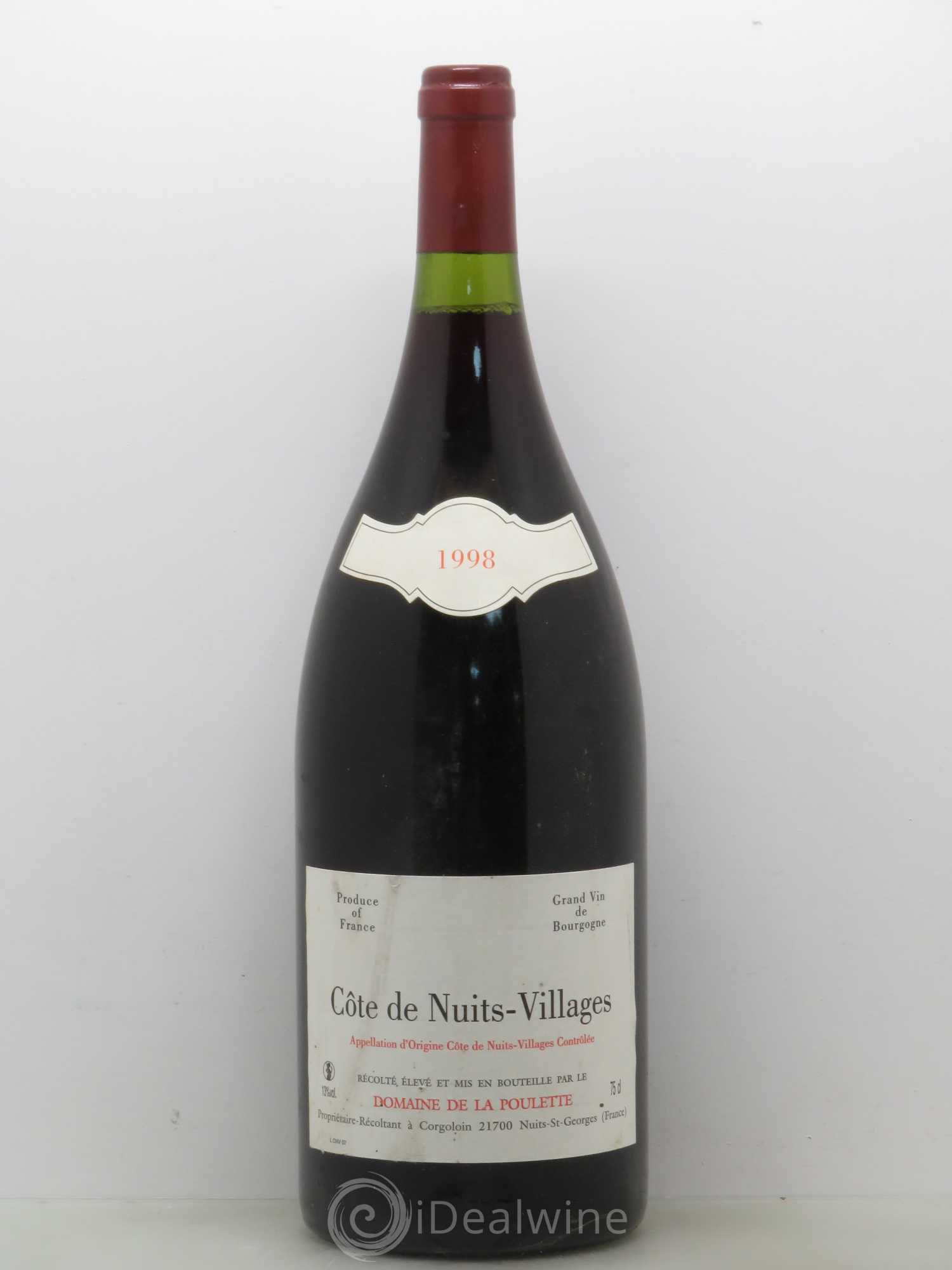 Côte de Nuits-Villages Domaine de la Poulette 1998 - Posten von 1 Magnum - 0