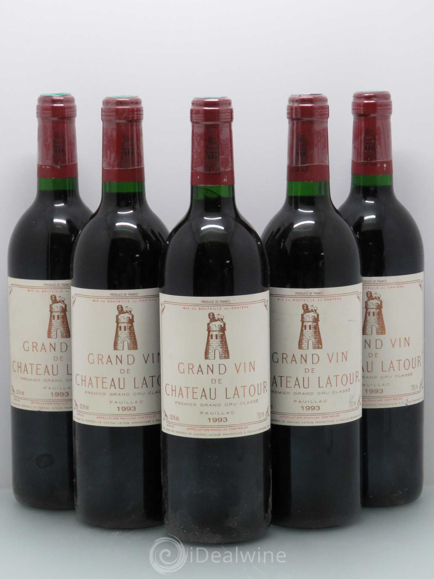 Château Latour 1er Grand Cru Classé 1993 - Lot de 5 bouteilles - 0