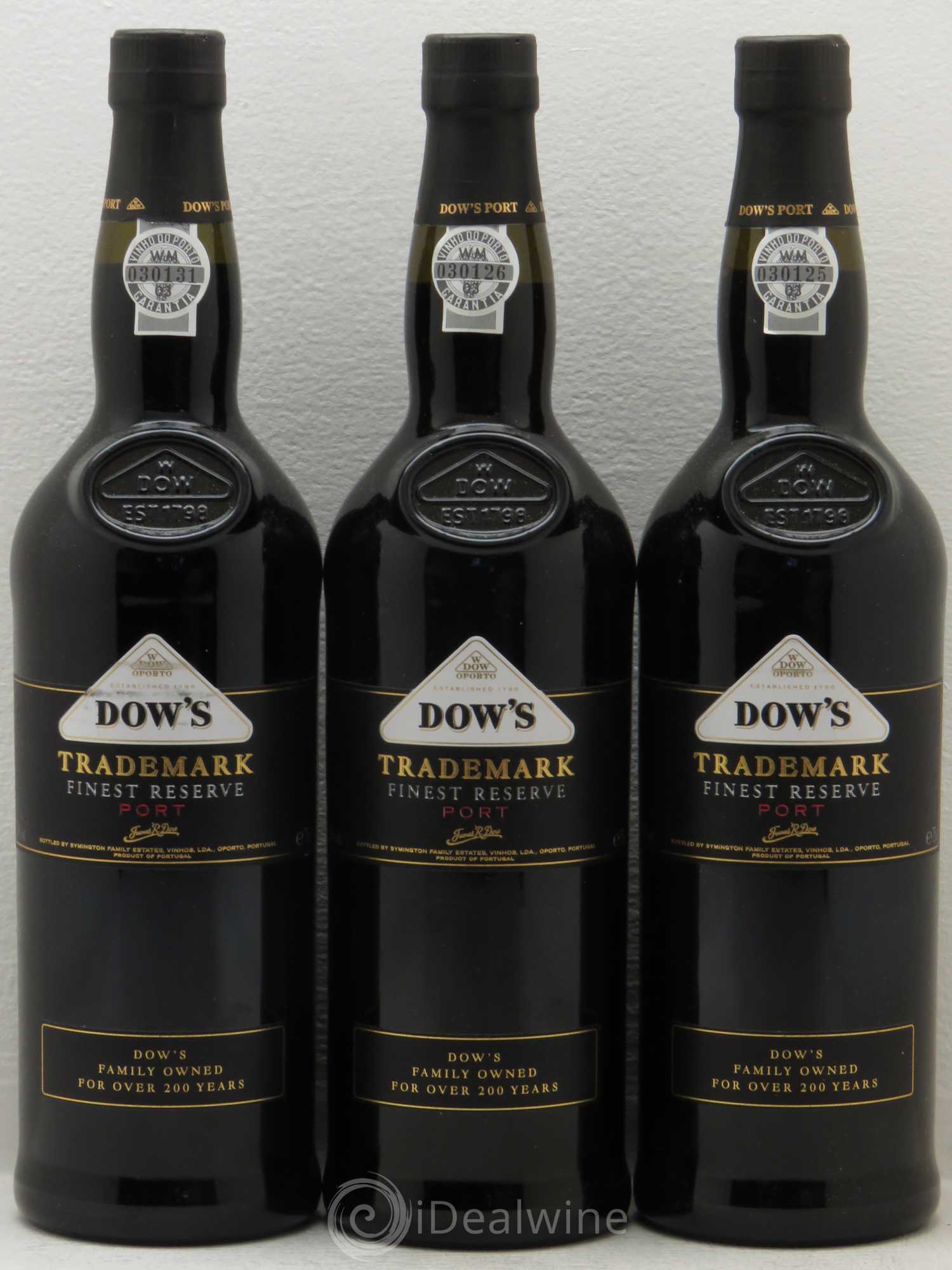 Porto Dow's Trademark Finest Reserve (sans prix de réserve) - Posten von 3 Flaschen - 0