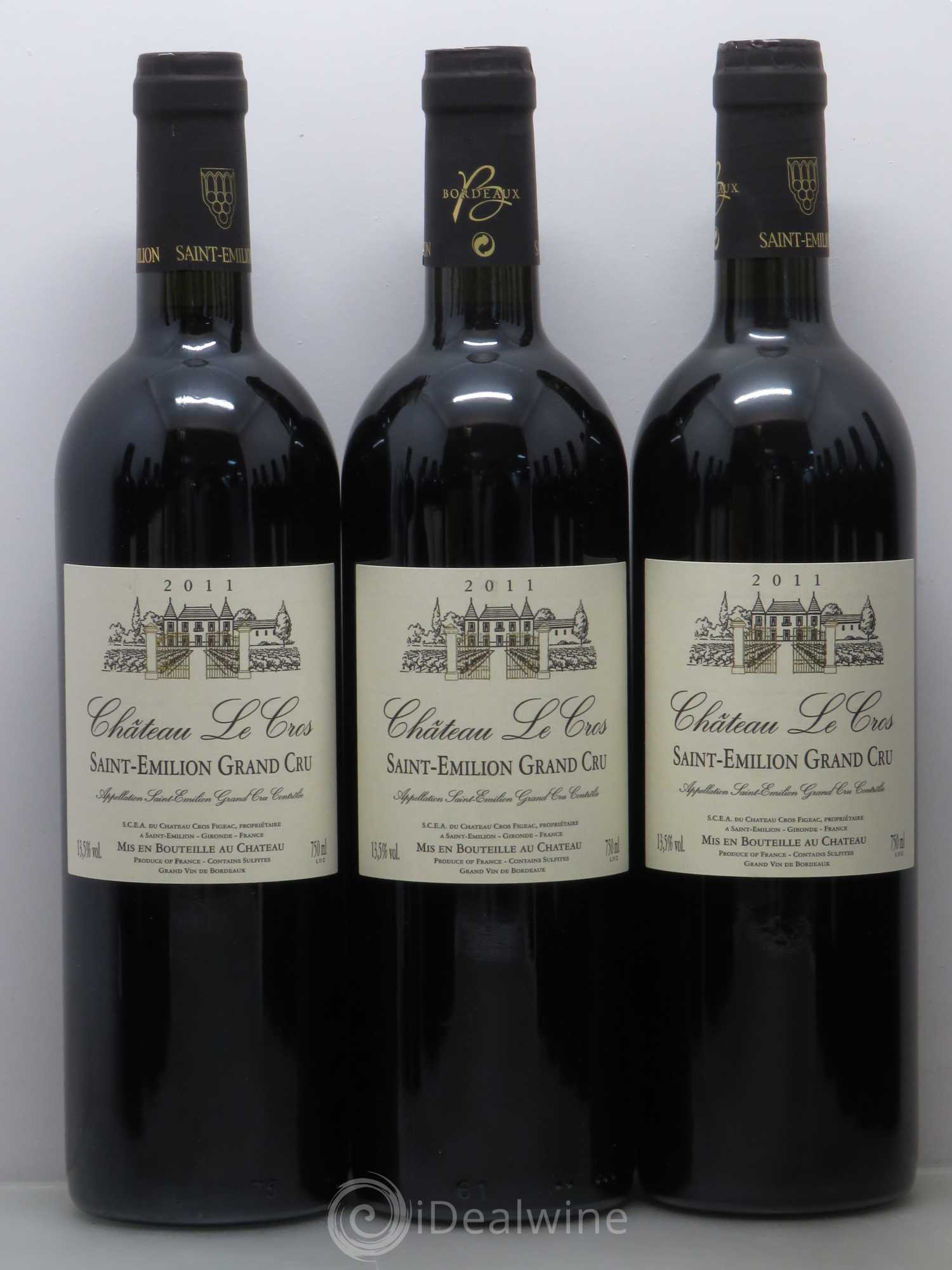 Saint-Émilion Chateau Le Cros 2011 - Lot de 12 bouteilles - 1