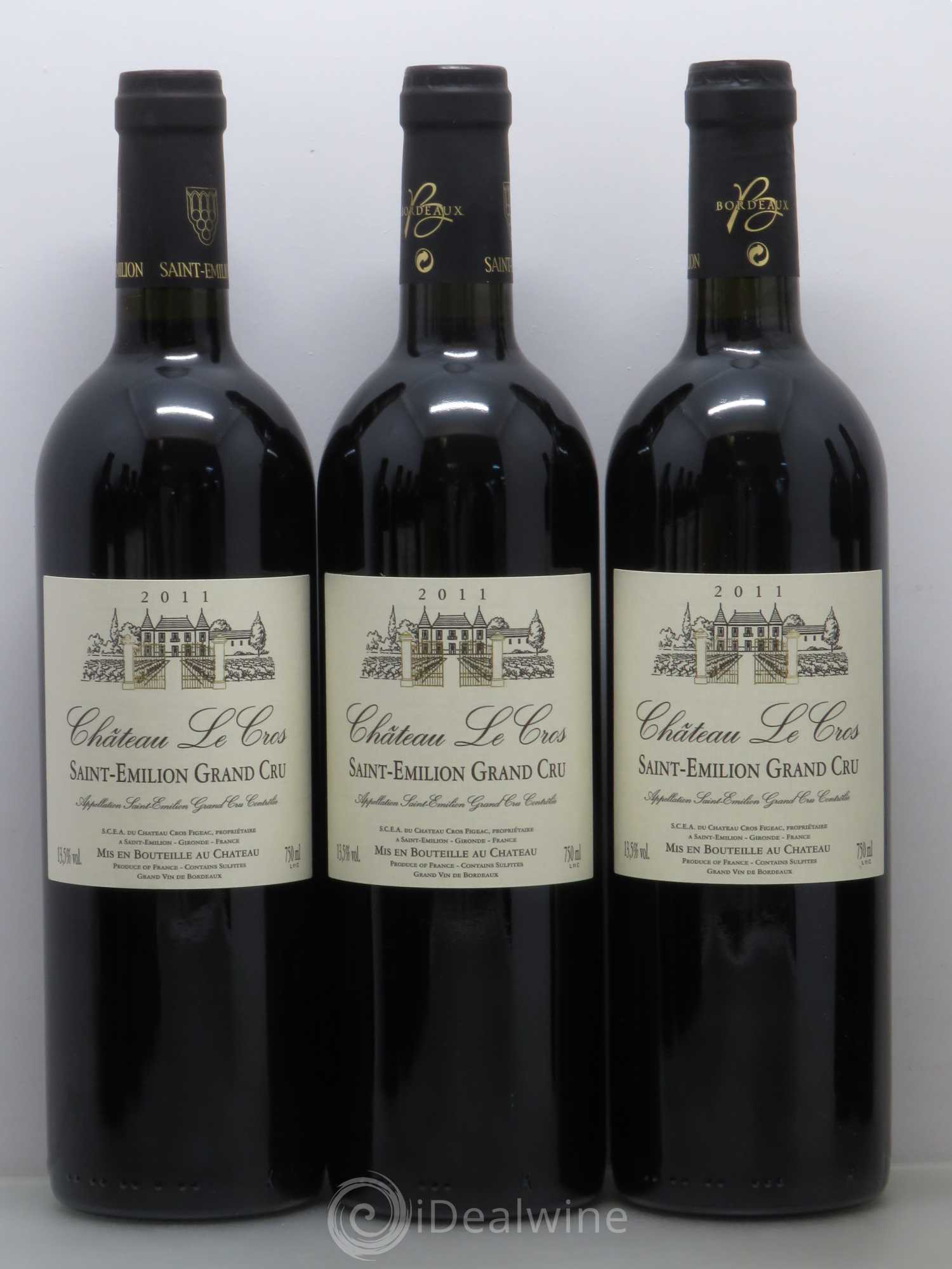 Saint-Émilion Chateau Le Cros 2011 - Posten von 12 Flaschen - 2