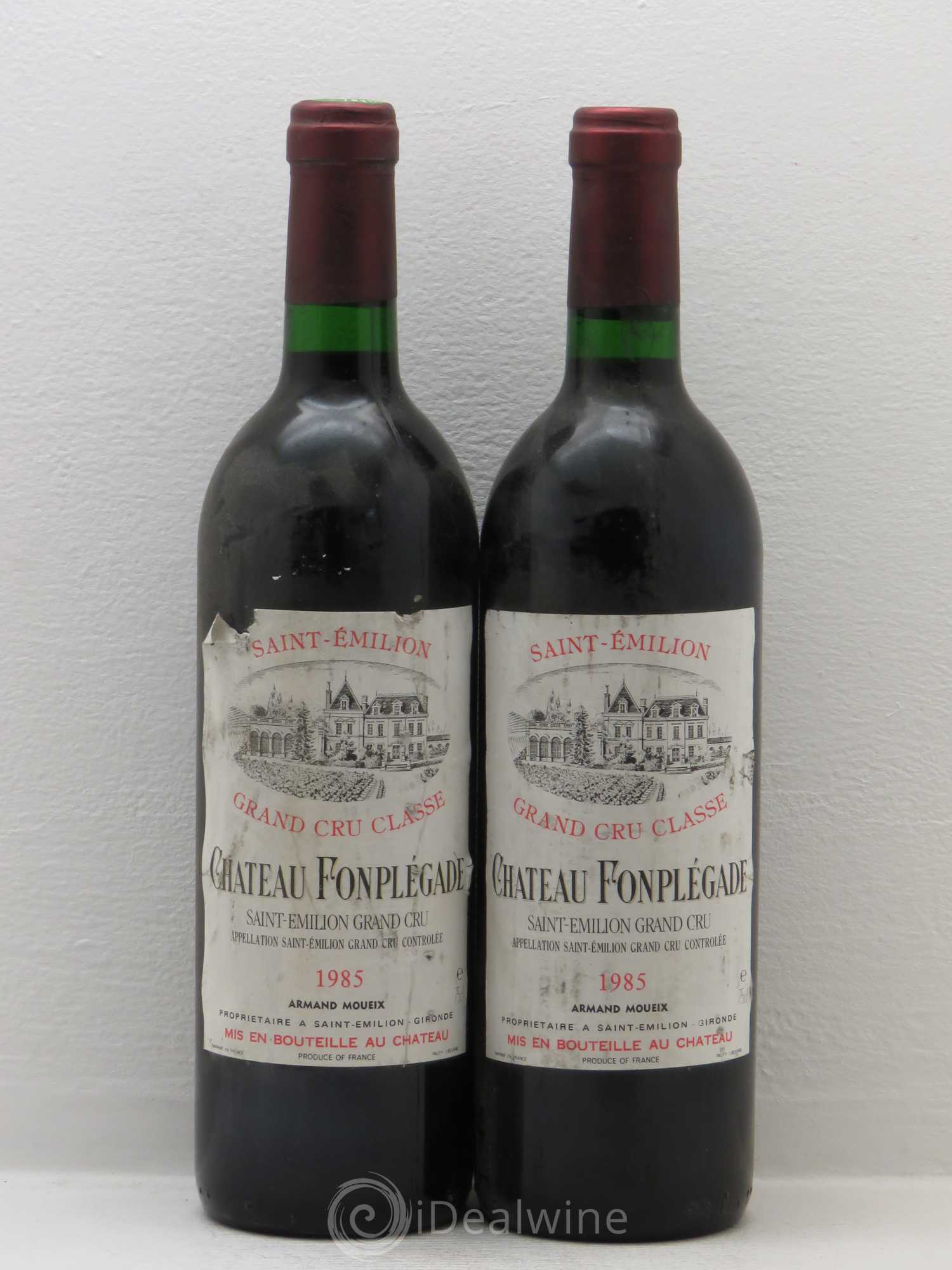Château Fonplegade Grand Cru Classé 1985 - Lot de 2 bouteilles - 0
