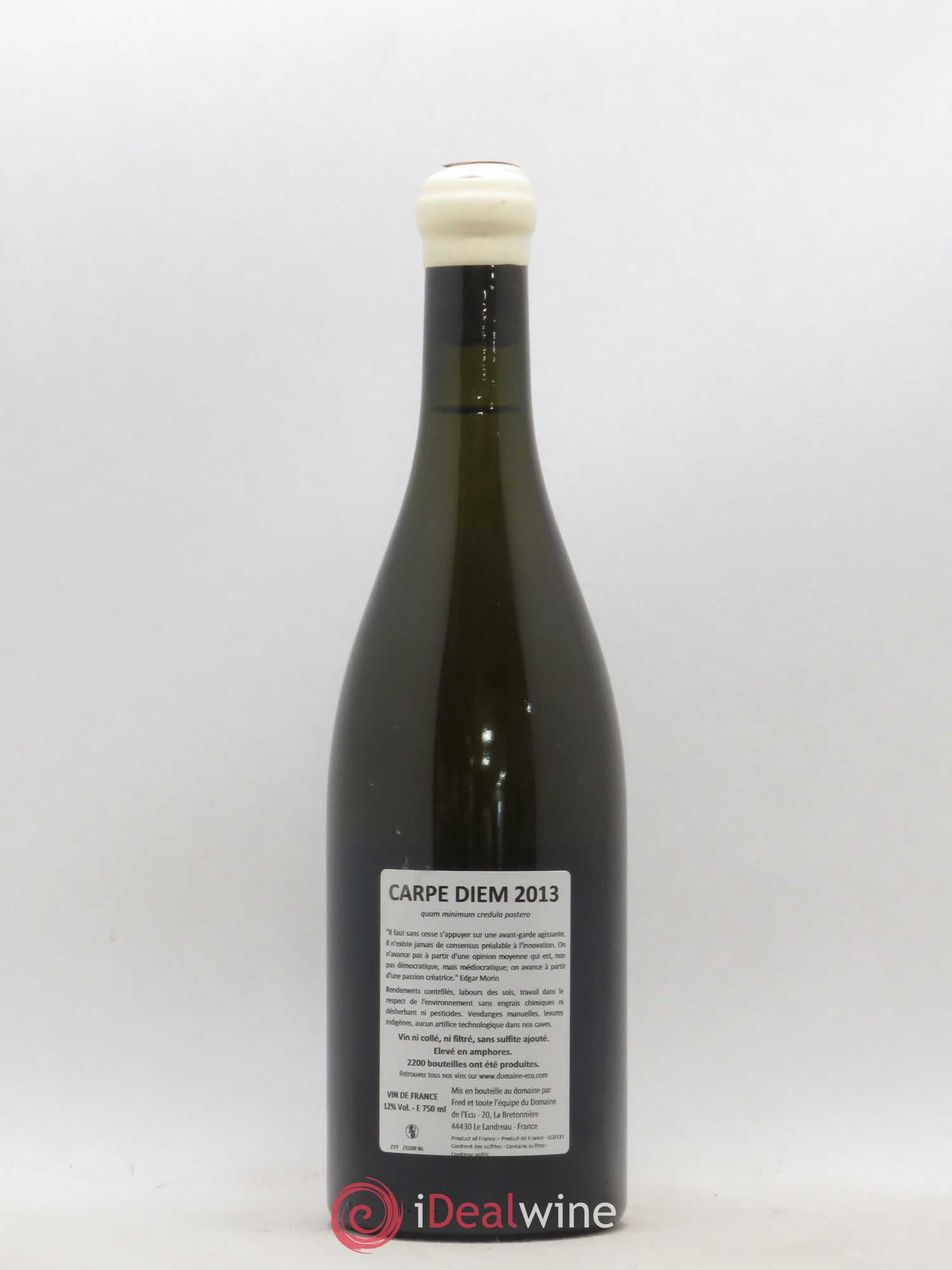 Vin de France Carpe Diem Domaine de L'Ecu 2013 - Lot de 1 bouteille - 1