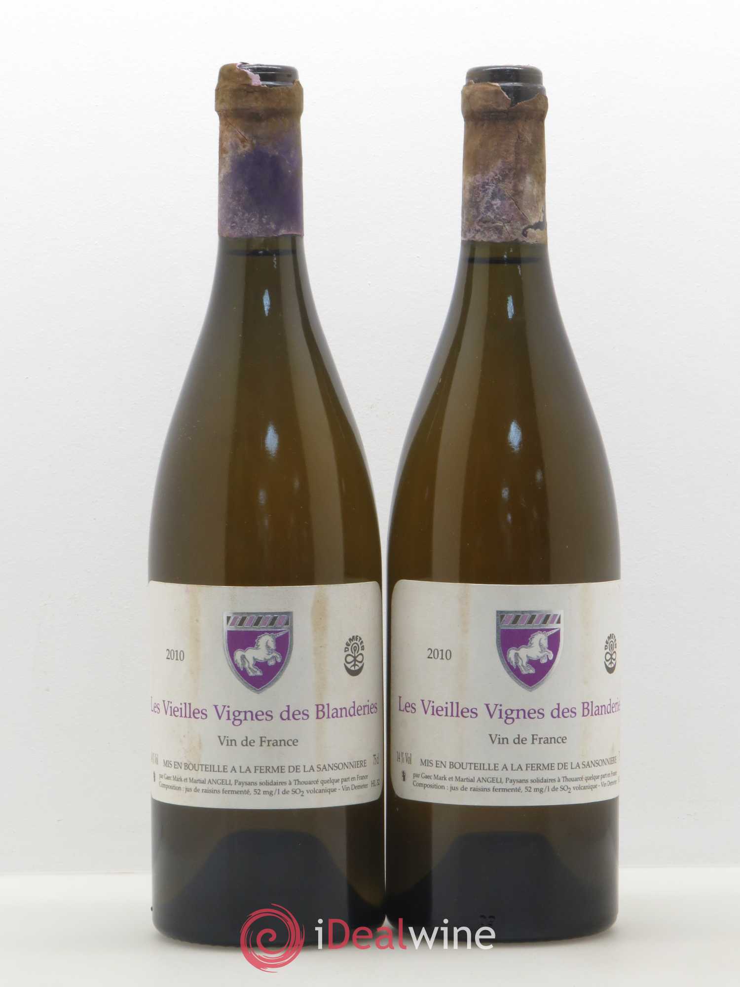 Vin de France Les Vieilles Vignes des Blanderies Mark Angeli (Domaine) - Ferme de la Sansonnière 2010 - Lot de 2 bouteilles - 0