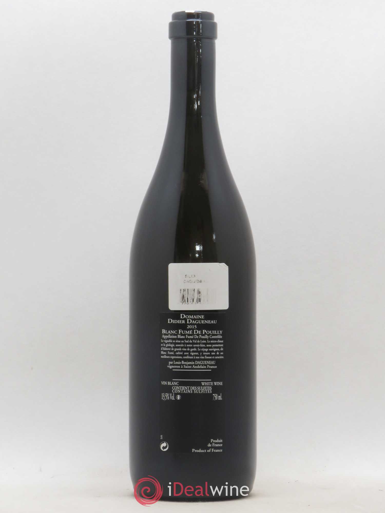 Vin de France (anciennement Pouilly-Fumé) Silex Dagueneau (Domaine Didier - Louis-Benjamin) 2015 - Lot de 1 bouteille - 1