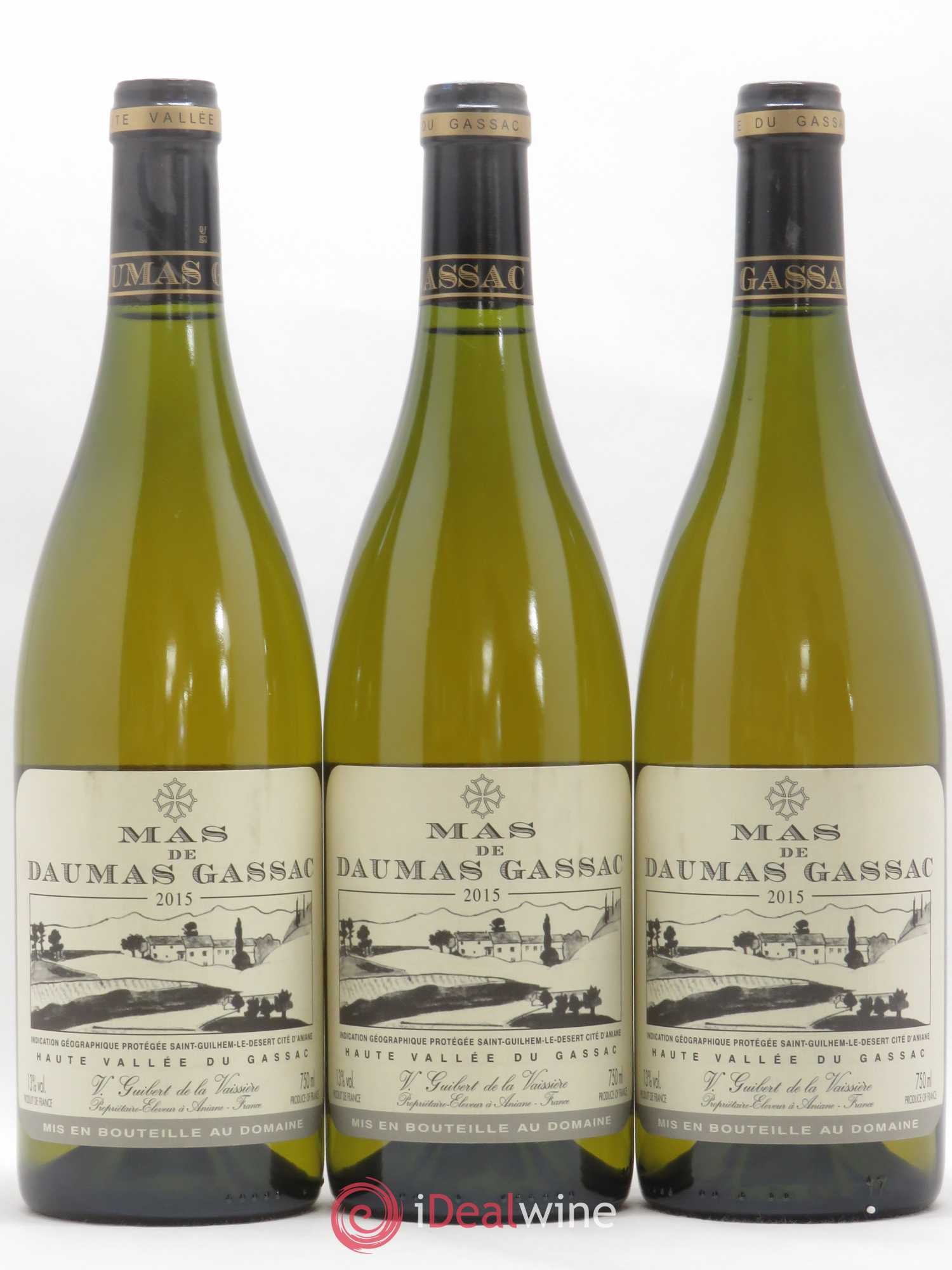 Saint-Guilhem-le-Désert - Cité d'Aniane Mas Daumas Gassac Famille Guibert de La Vaissière 2015 - Lot de 3 bouteilles - 0