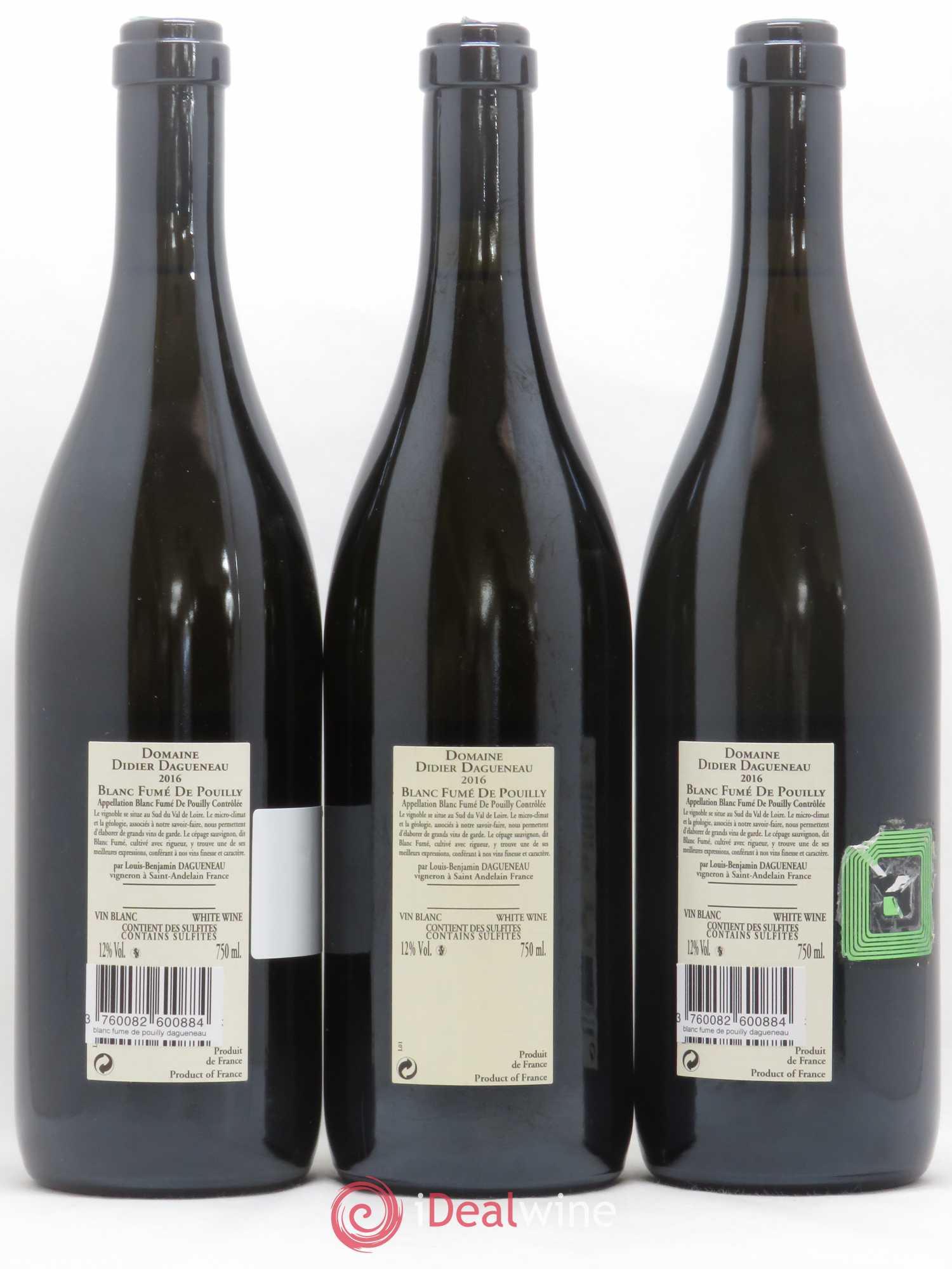 Pouilly-Fumé Blanc Fumé de Pouilly Dagueneau (Domaine Didier - Louis-Benjamin) 2016 - Lot de 3 bouteilles - 1