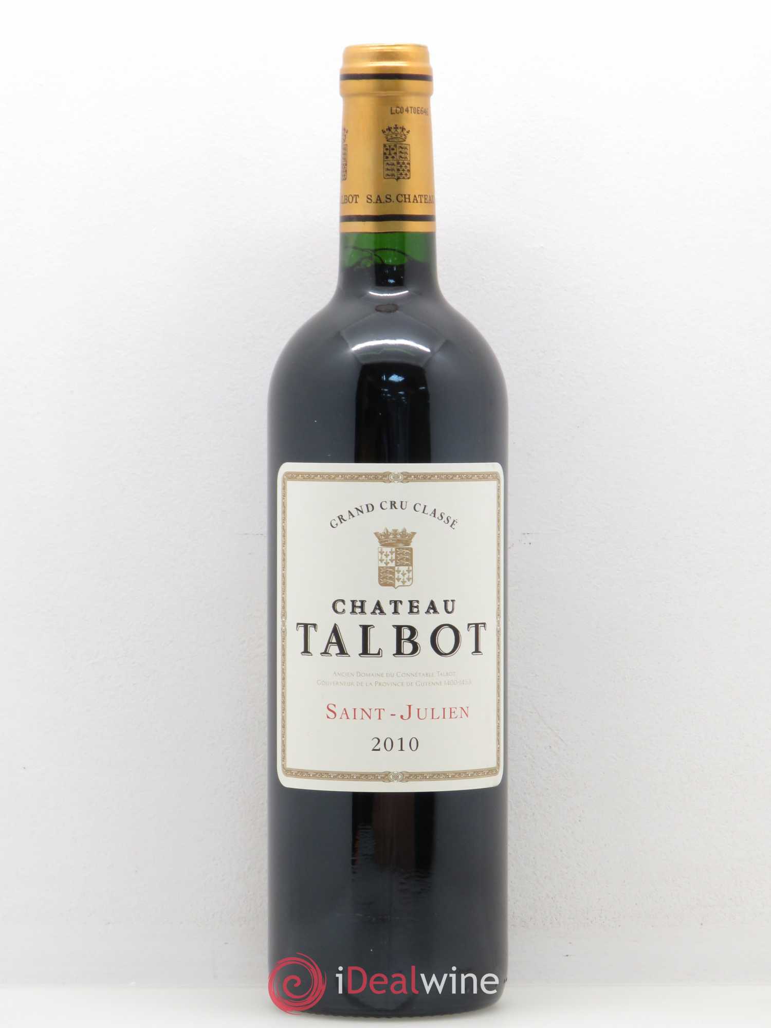 Château Talbot 4ème Grand Cru Classé 2010 - Lot de 1 bouteille - 0