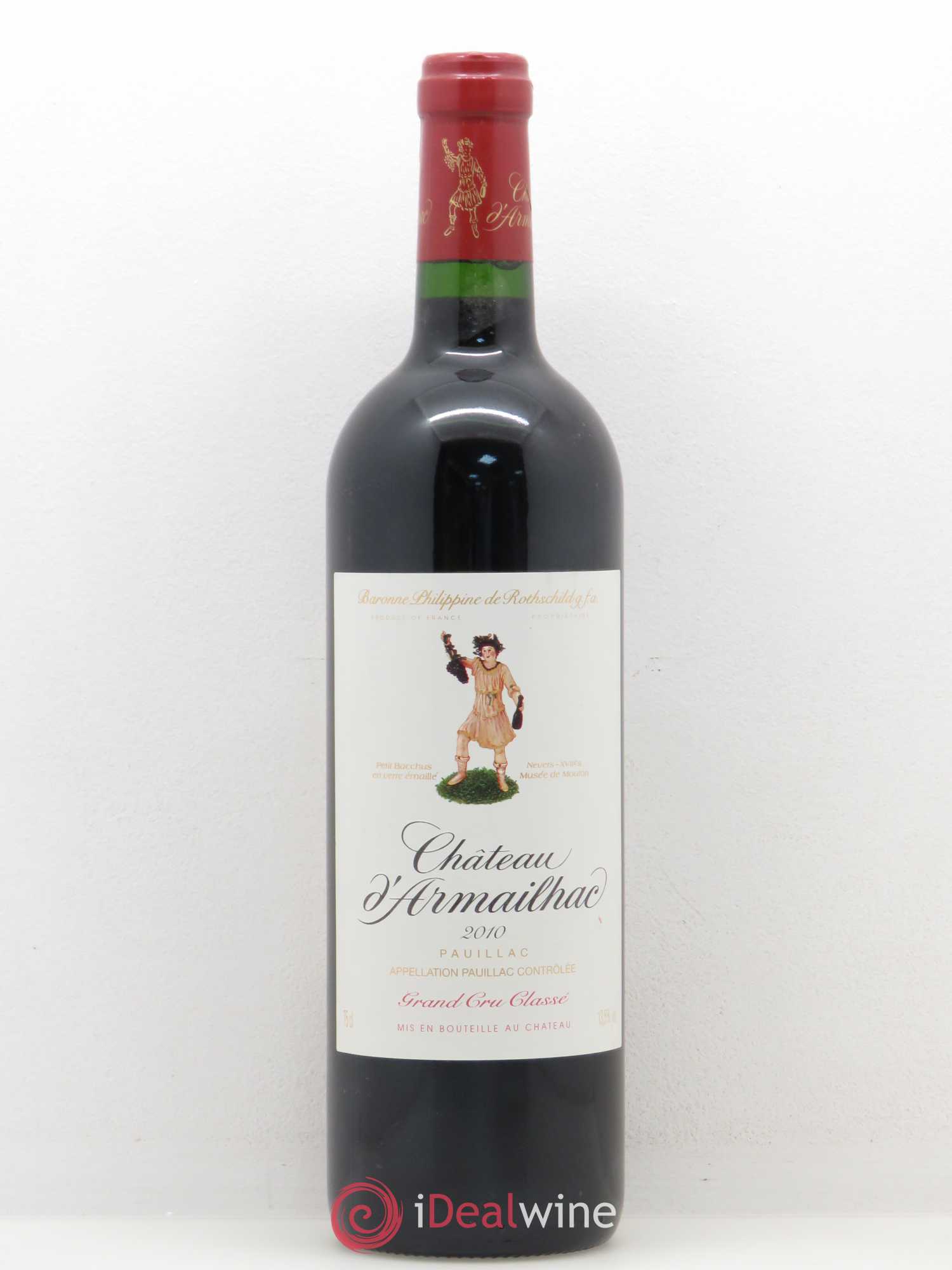 Château d' Armailhac - Mouton Baron(ne) Philippe 5ème Grand Cru Classé 2010 - Lot de 1 bouteille - 0