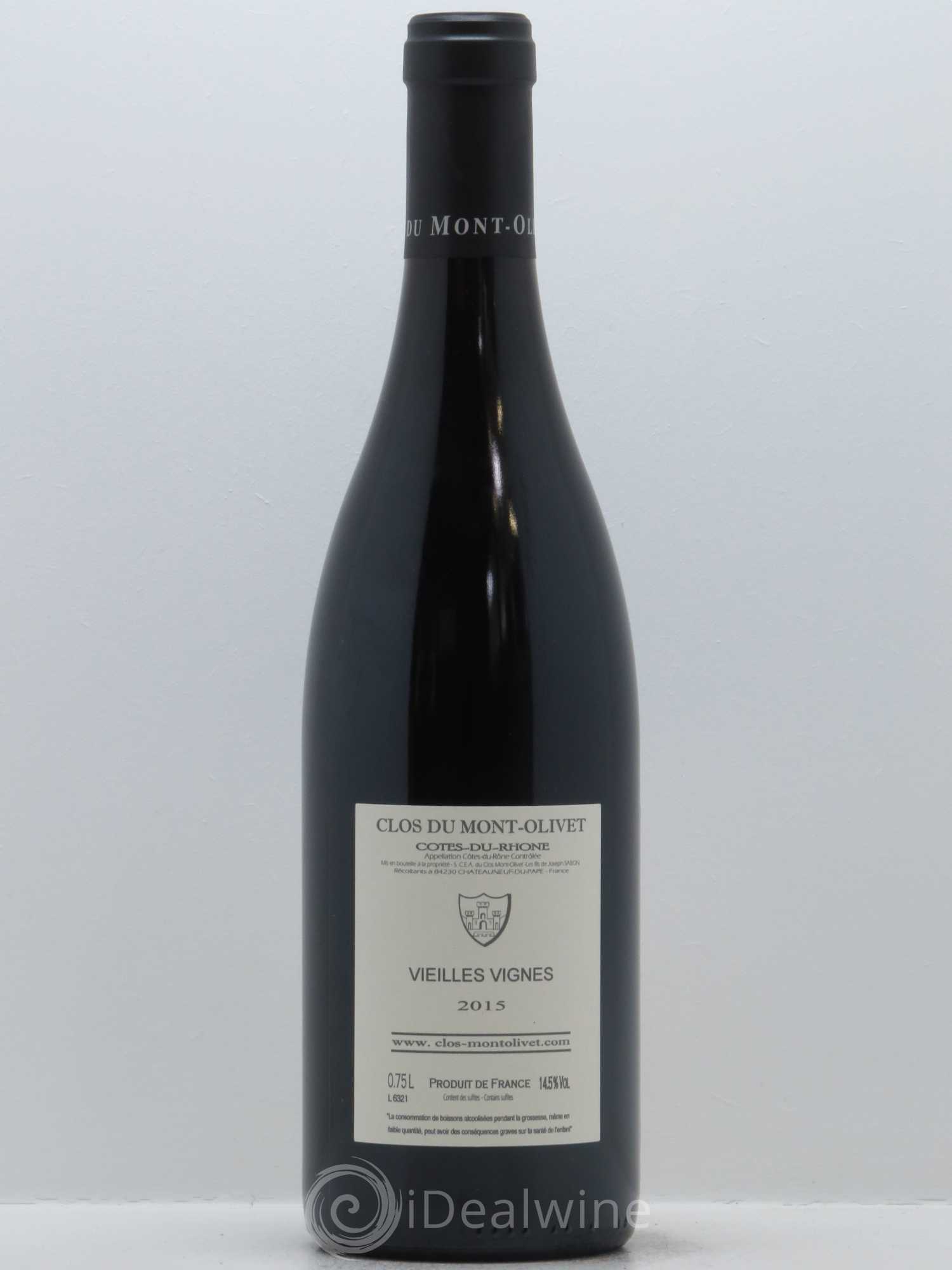 Côtes-du-Rhône Vieilles Vignes Clos du Mont-Olivet 2015 - Lot de 1 bouteille - 1