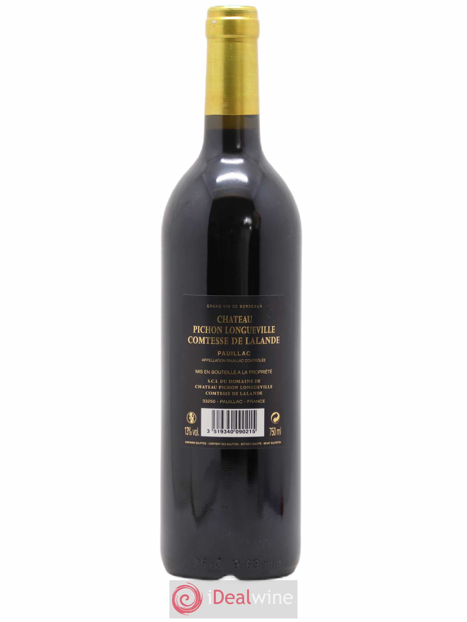 Château Pichon Longueville Comtesse de Lalande 2ème Grand Cru Classé 2009 - Lot de 1 bouteille - 1